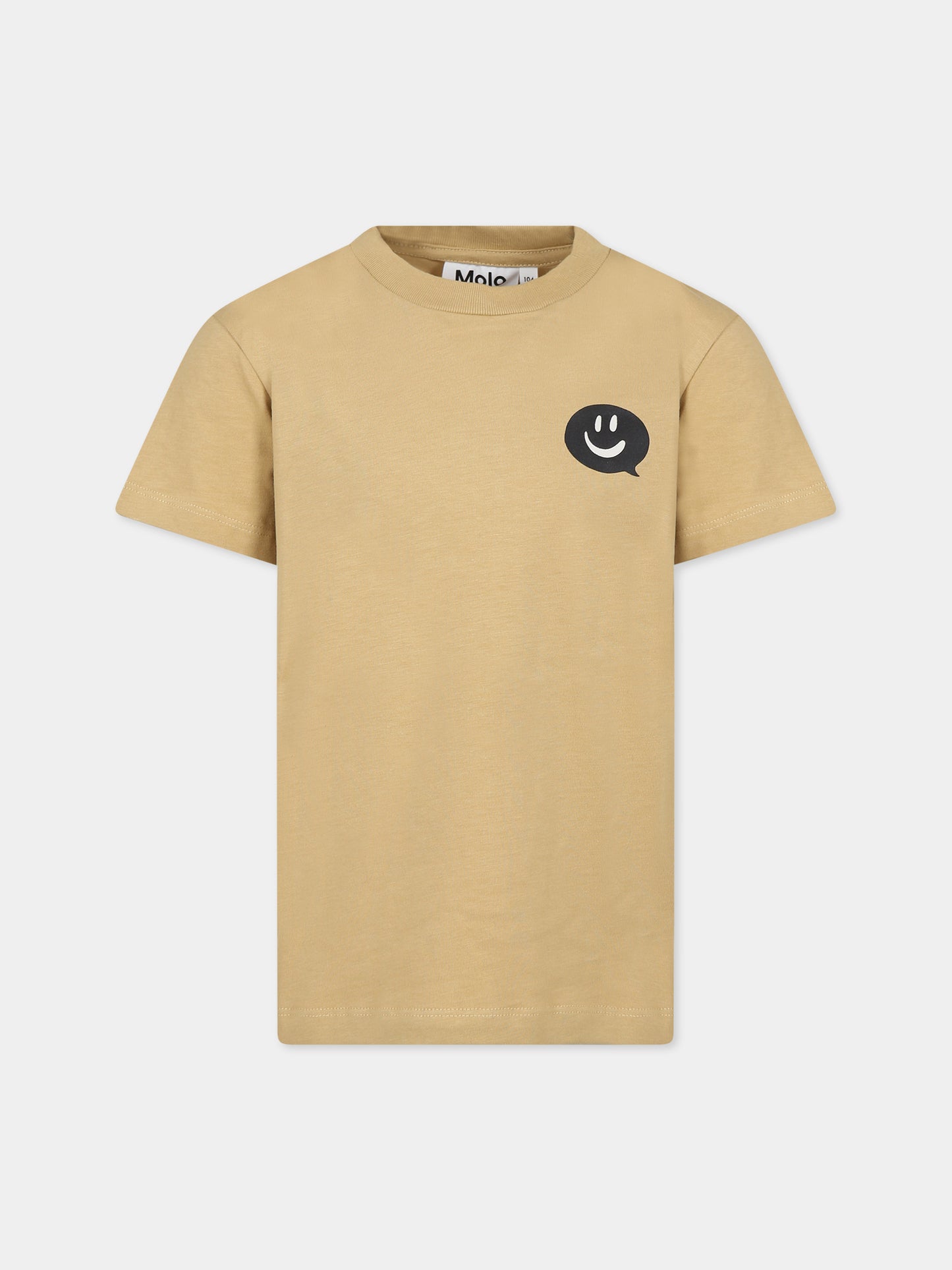 T-shirt beige per bambini con smile,Molo,6W23A205 8788