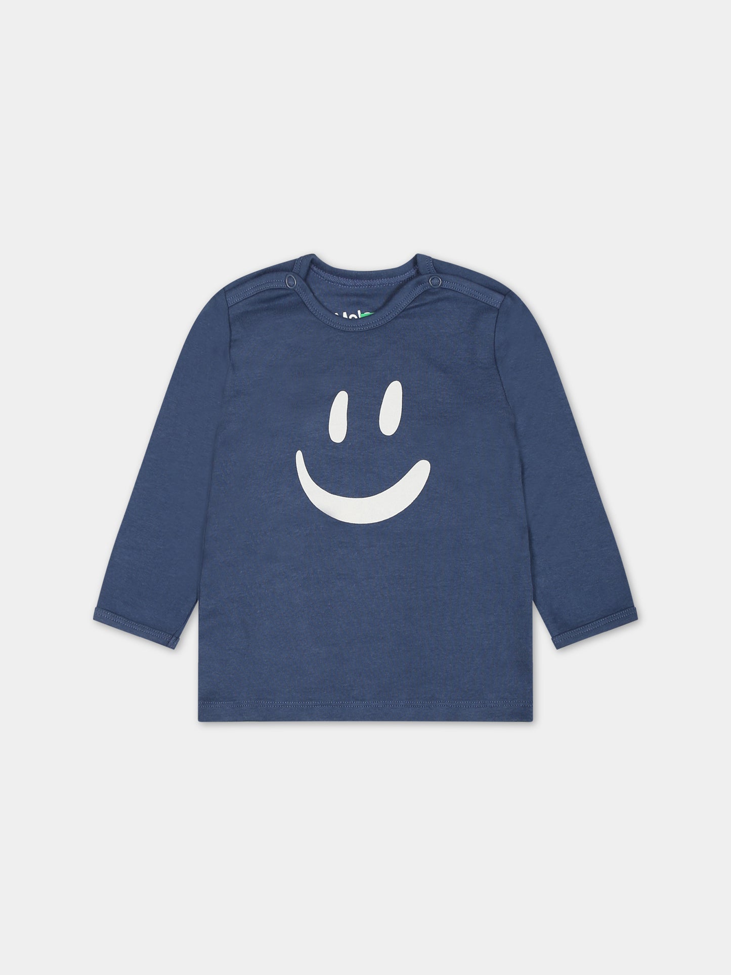 T-shirt blu per neonati con smile,Molo,6W23A406 8806