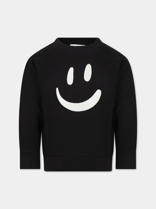 Felpa nera per bambini con smile,Molo,6W23J204 0099