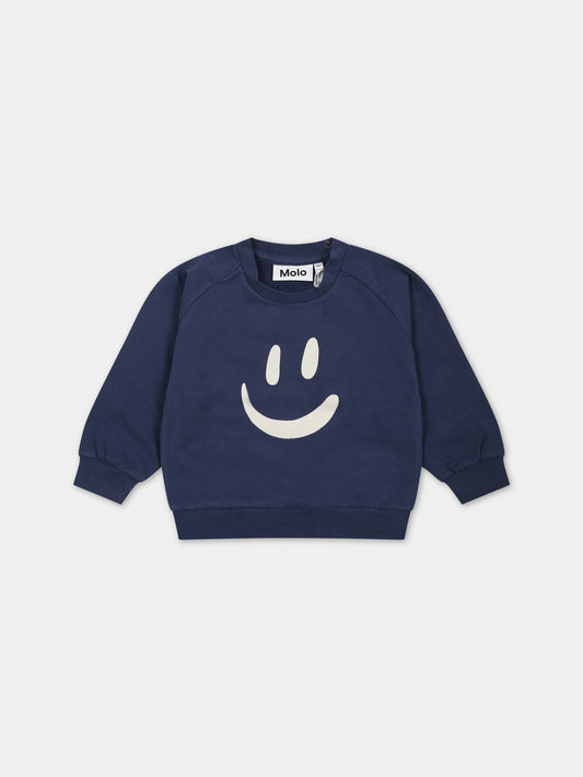 Felpa blu per neonati con smile,Molo,6W23J212 8806