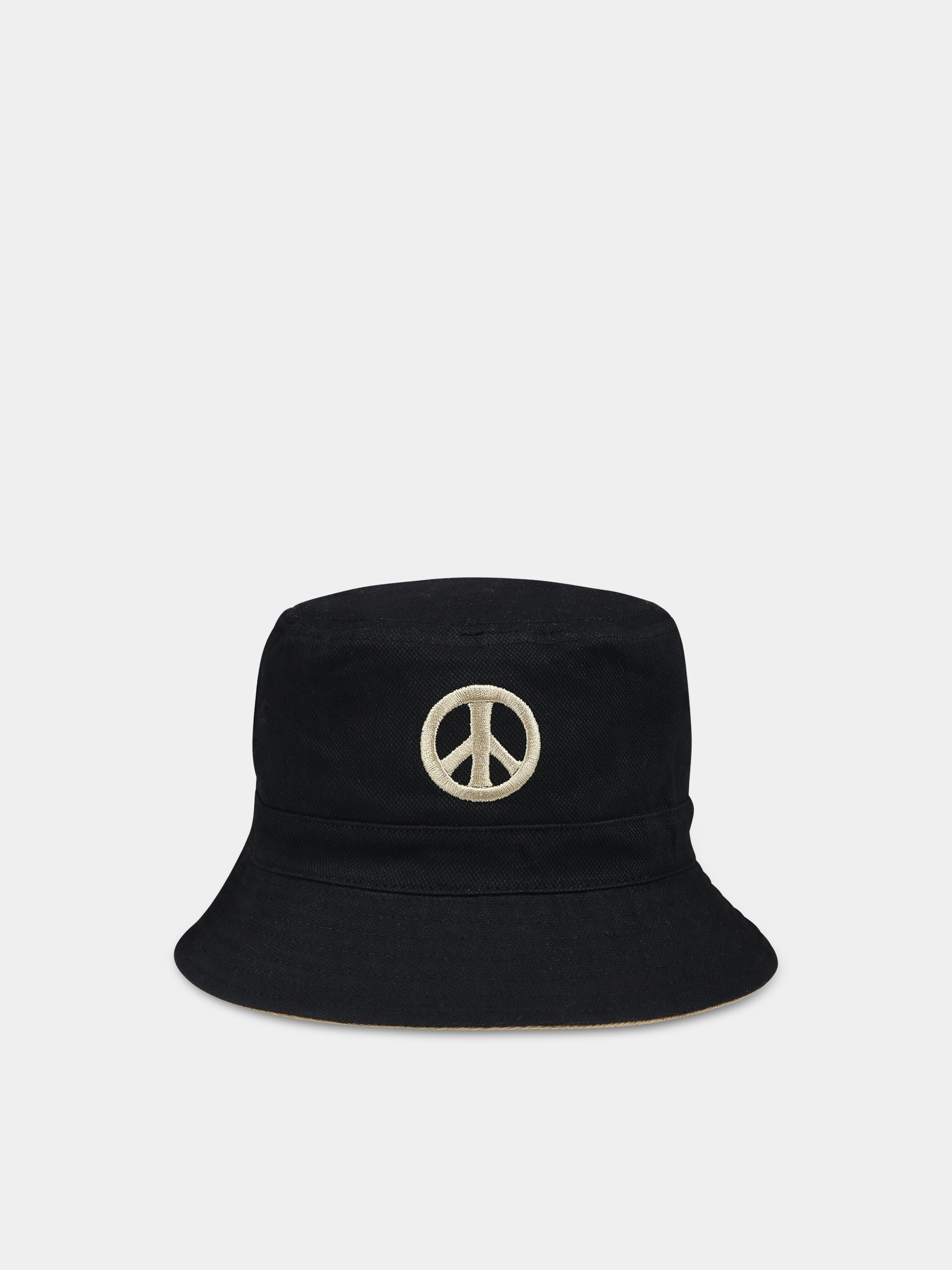 Cloche beige reversibile per bambini con simbolo dellla pace,Molo,7W23T302 8838