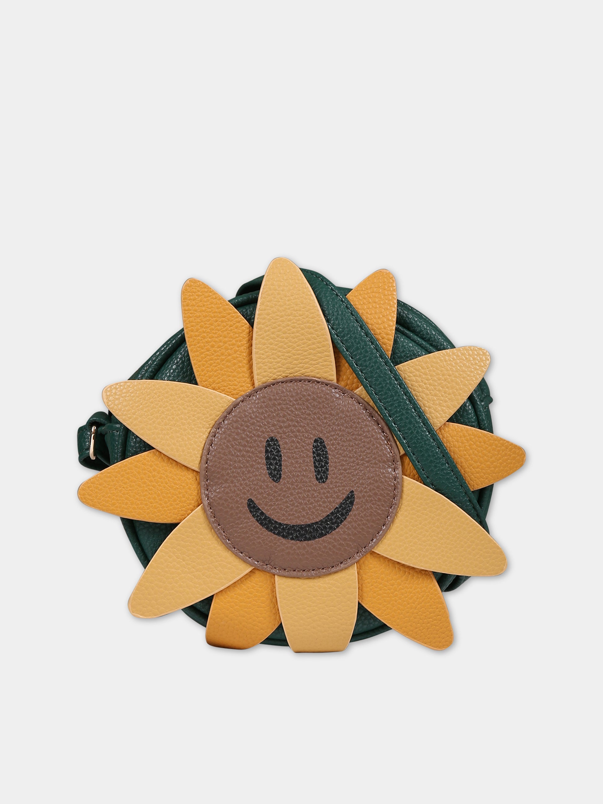 Borsa verde per bambina con fiore,Molo,7W23V105 8793