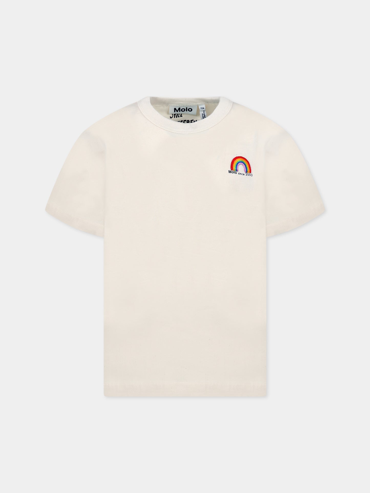 T-shirt bianca per bambini con logo,Molo,6W23A202 8755