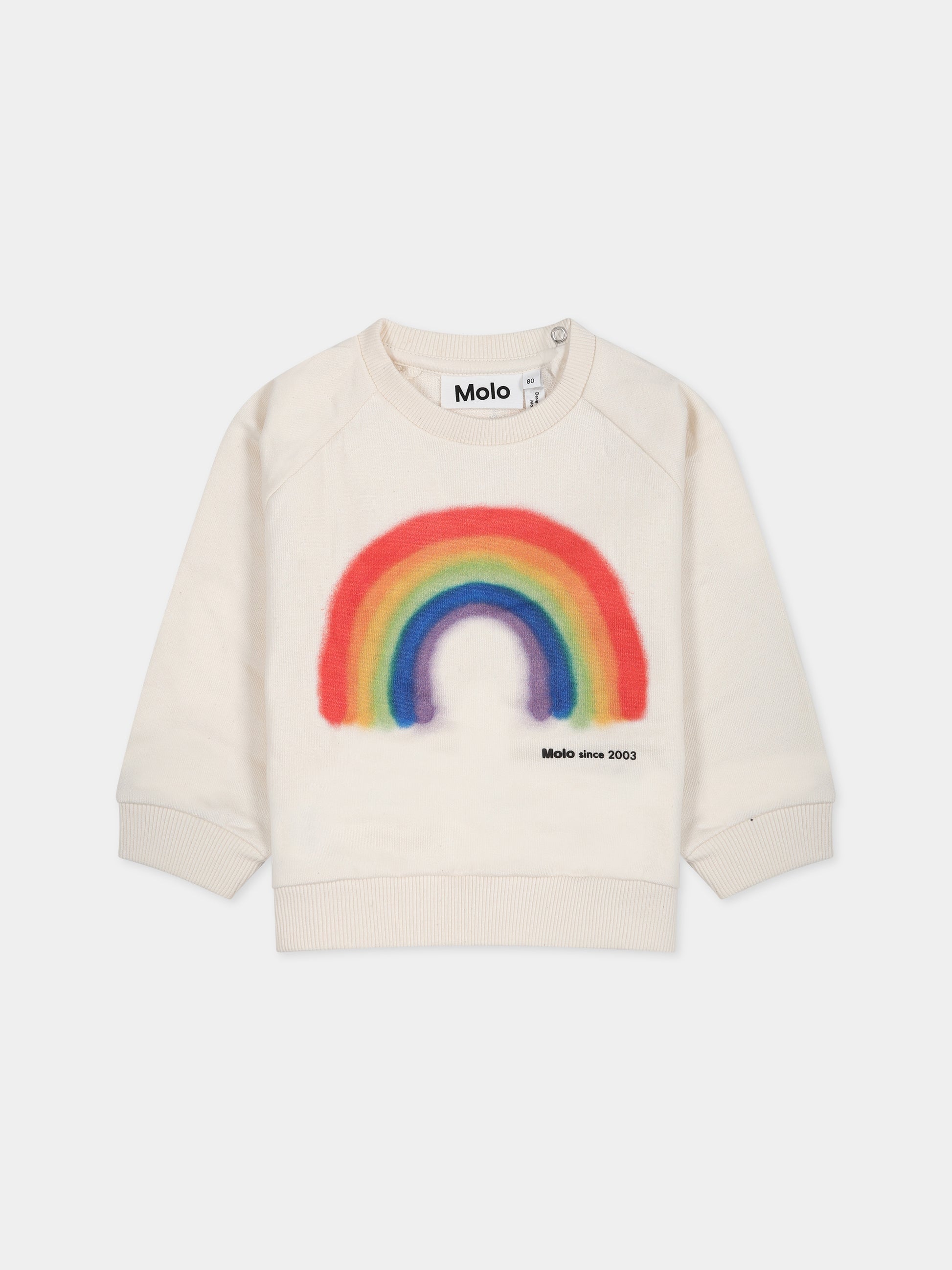 Felpa bianca per neonati con logo e stampa,Molo,6W23J202 3268