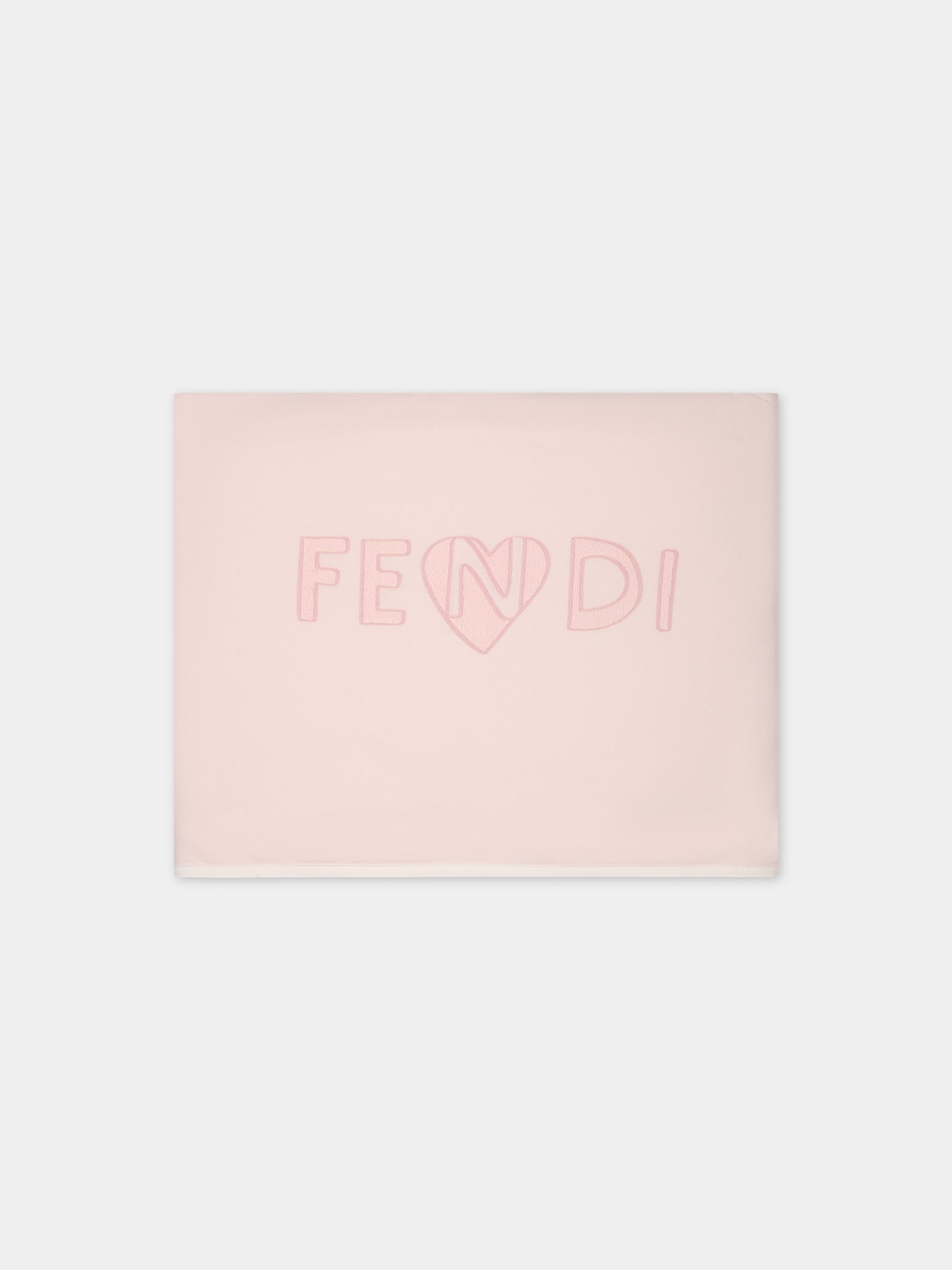 Coperta rosa per neonata con logo,Fendi Kids,BUJ252 8RA F0C11