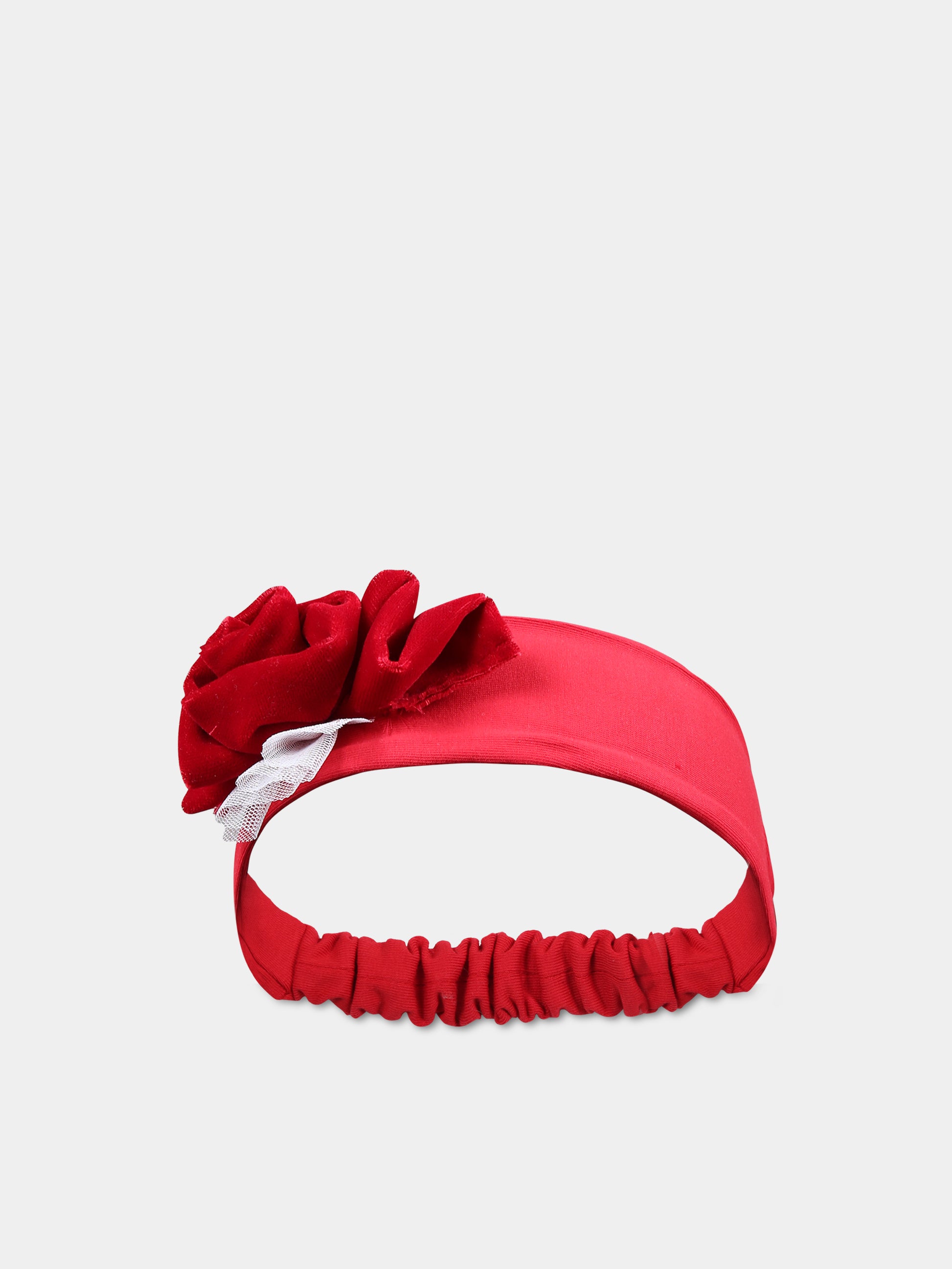 Fascia rossa per neonata con tullle,Monnalisa,73B000 2803 0043