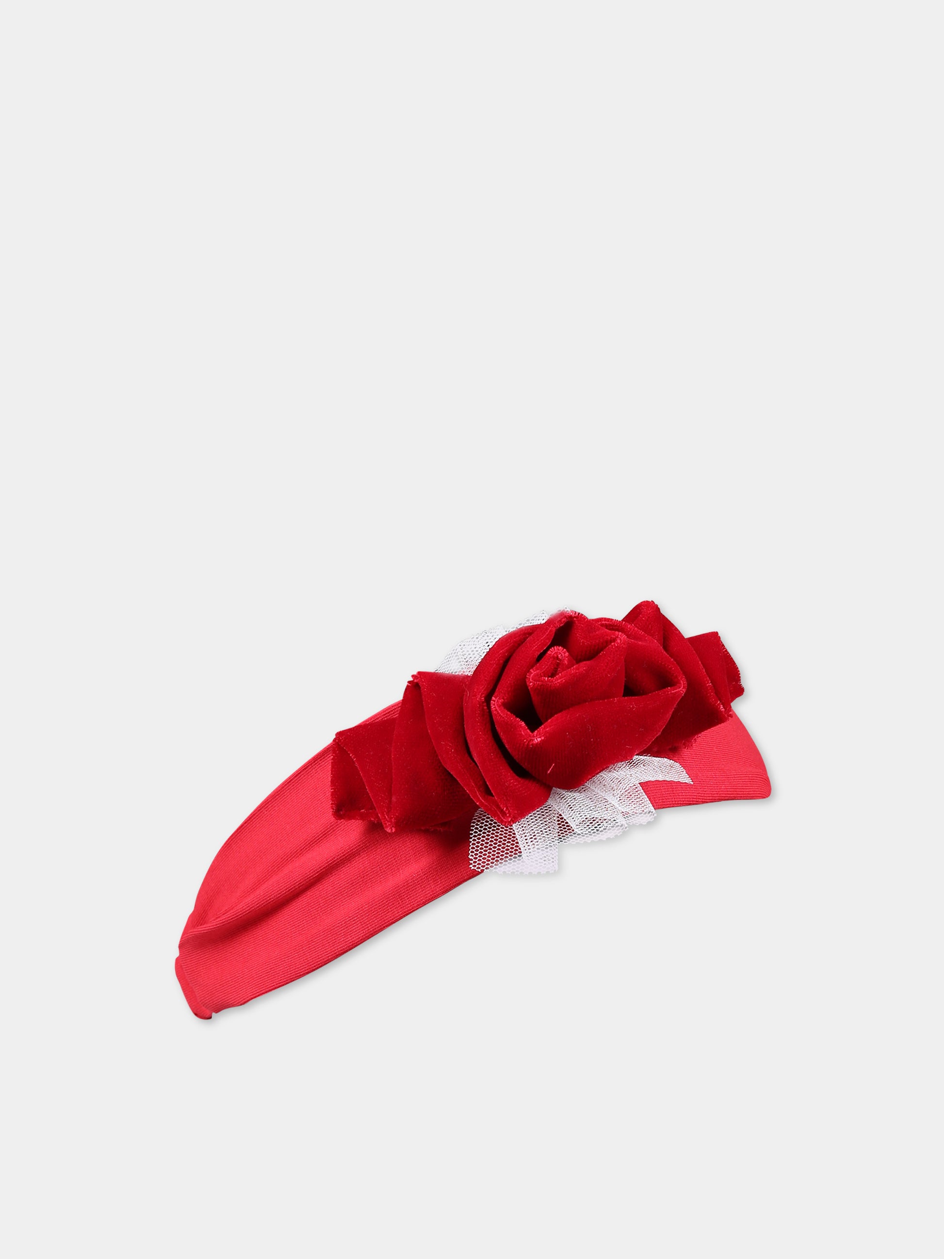 Fascia rossa per neonata con tullle,Monnalisa,73B000 2803 0043