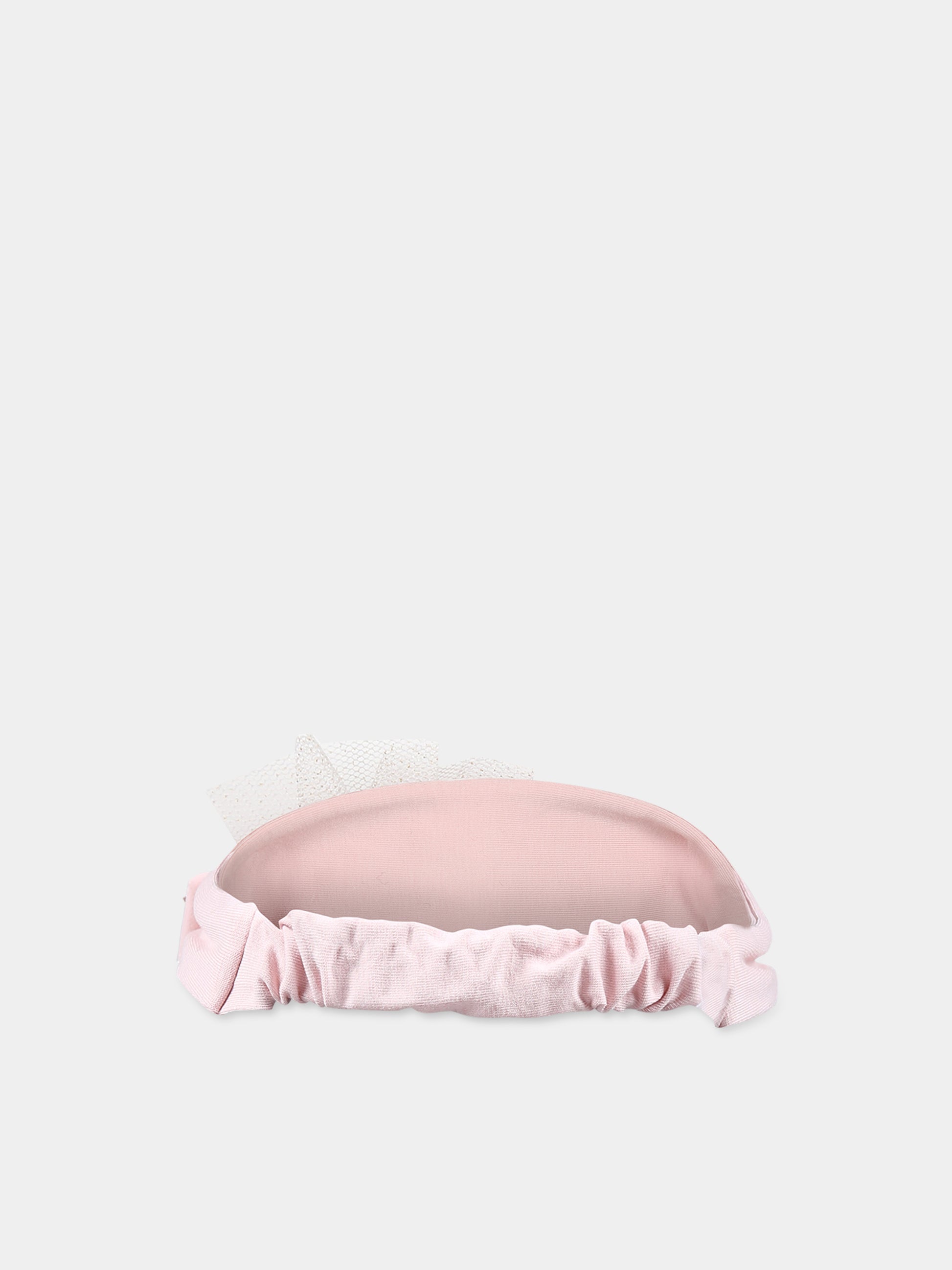 Fascia rosa per neonata con tulle,Monnalisa,73B000 2803 0092