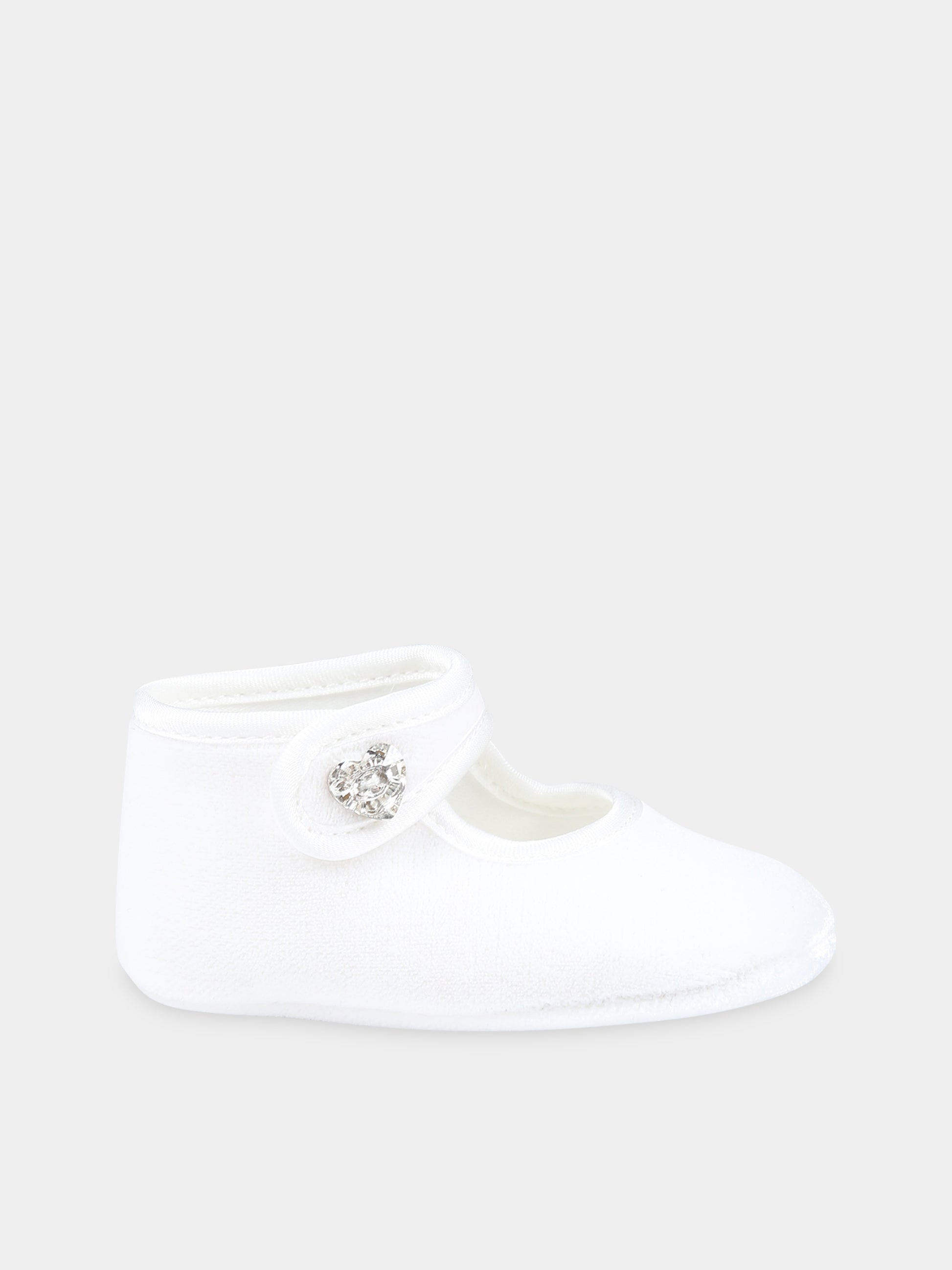 Ballerine avorio per neonata con cuore,Monnalisa,73B006 2803 0001