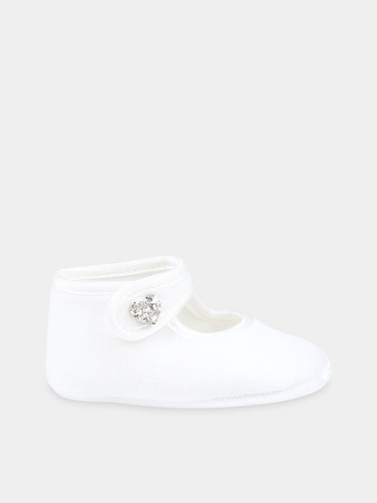 Ballerine avorio per neonata con cuore,Monnalisa,73B006 2803 0001