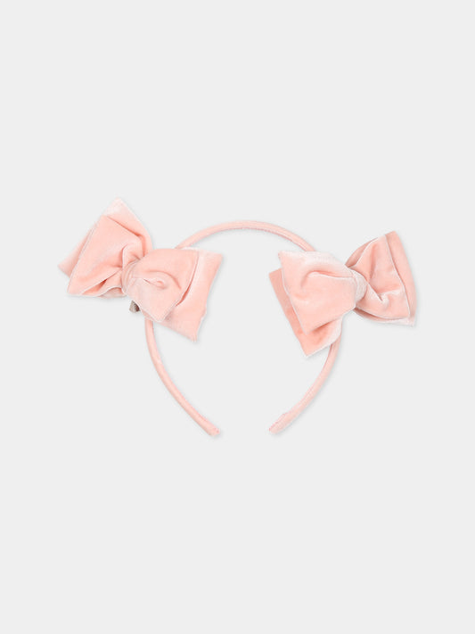 Cerchietto rosa per bambina con fiocchi,Monnalisa,39B003 2080 0091