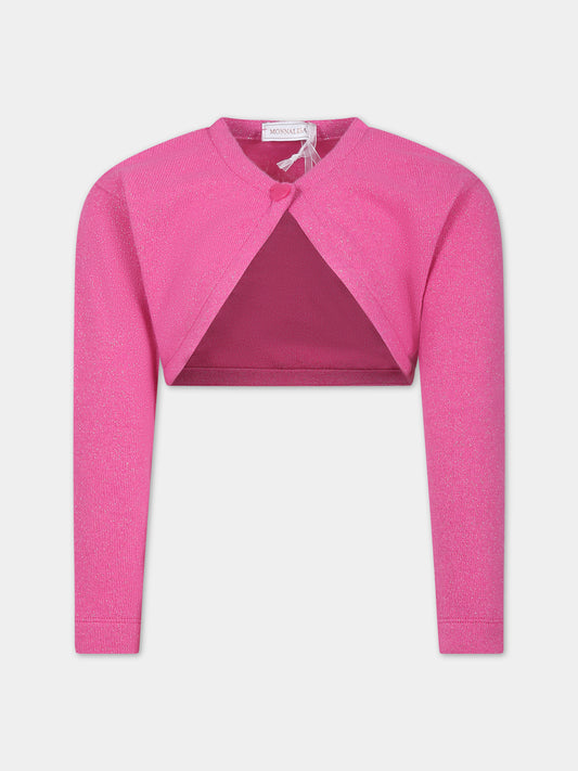Cardigan fucsia per bambina,Monnalisa,17BCAR 2203 9775