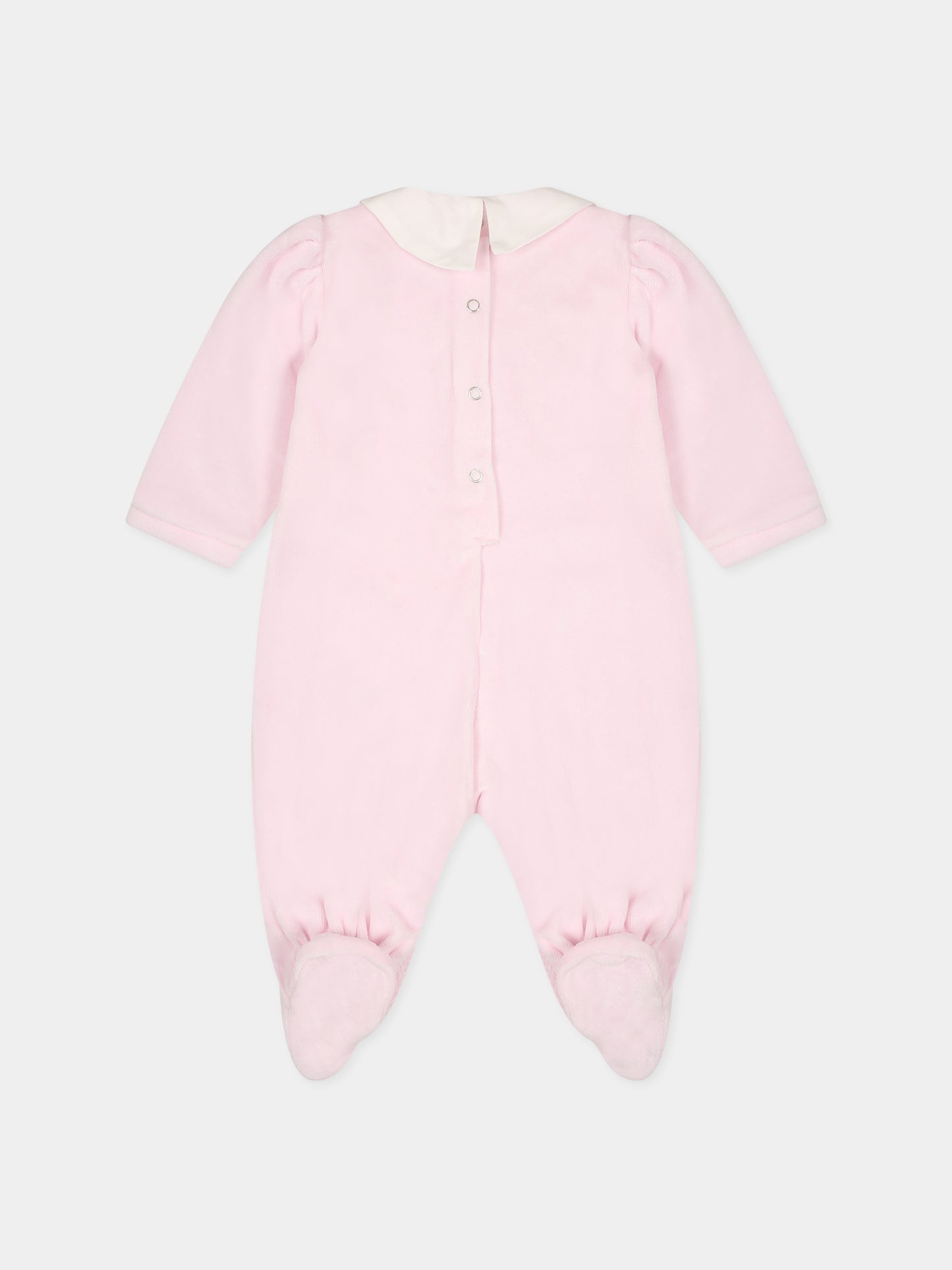 Tutina rosa per neonata con logo e cuore,Monnalisa,35B202 2009 0091