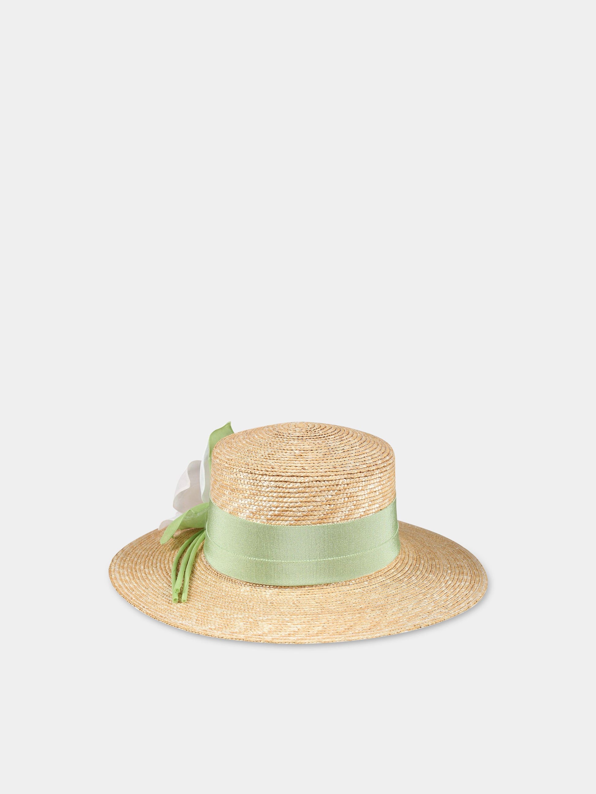 Cappello beige per bambina con rosa,Raffaella,CAPAOST
