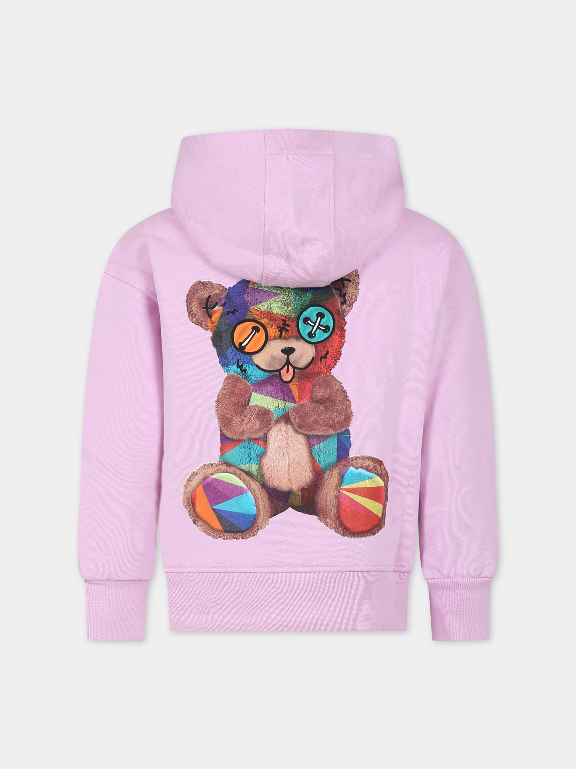 Felpa rosa per bambina con logo e stampa,Barrow,F3BKJUHS024 BW014