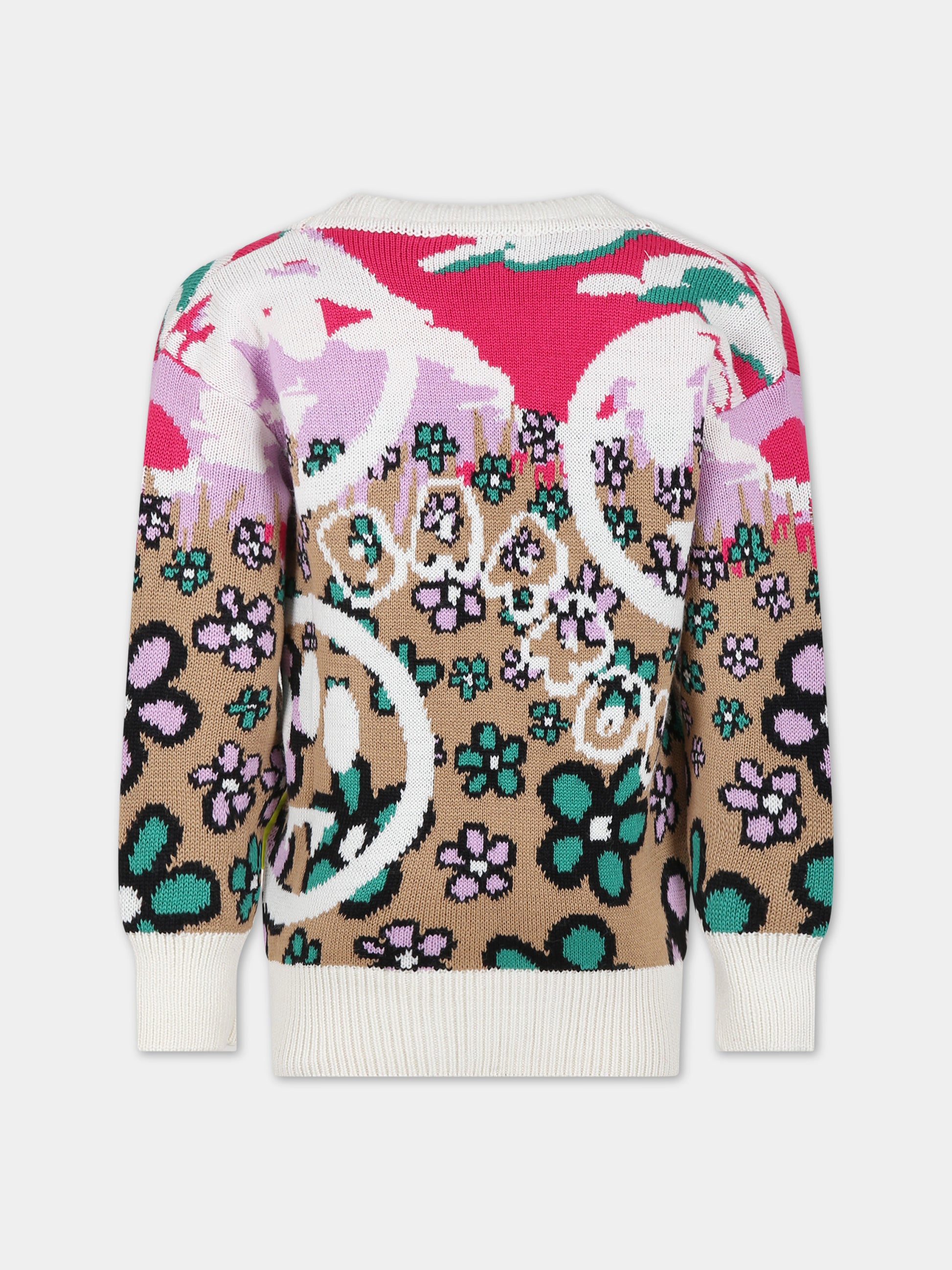 Cardigan marrone per bambina con smile e logo,Barrow,F3BKJGCA057 140