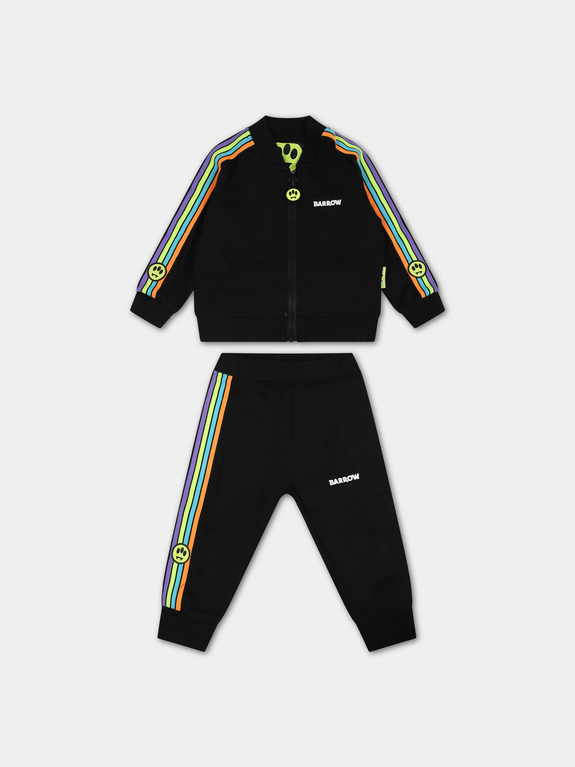 Completo nero per neonati con logo e smile,Barrow,F3BKUNTP104 110