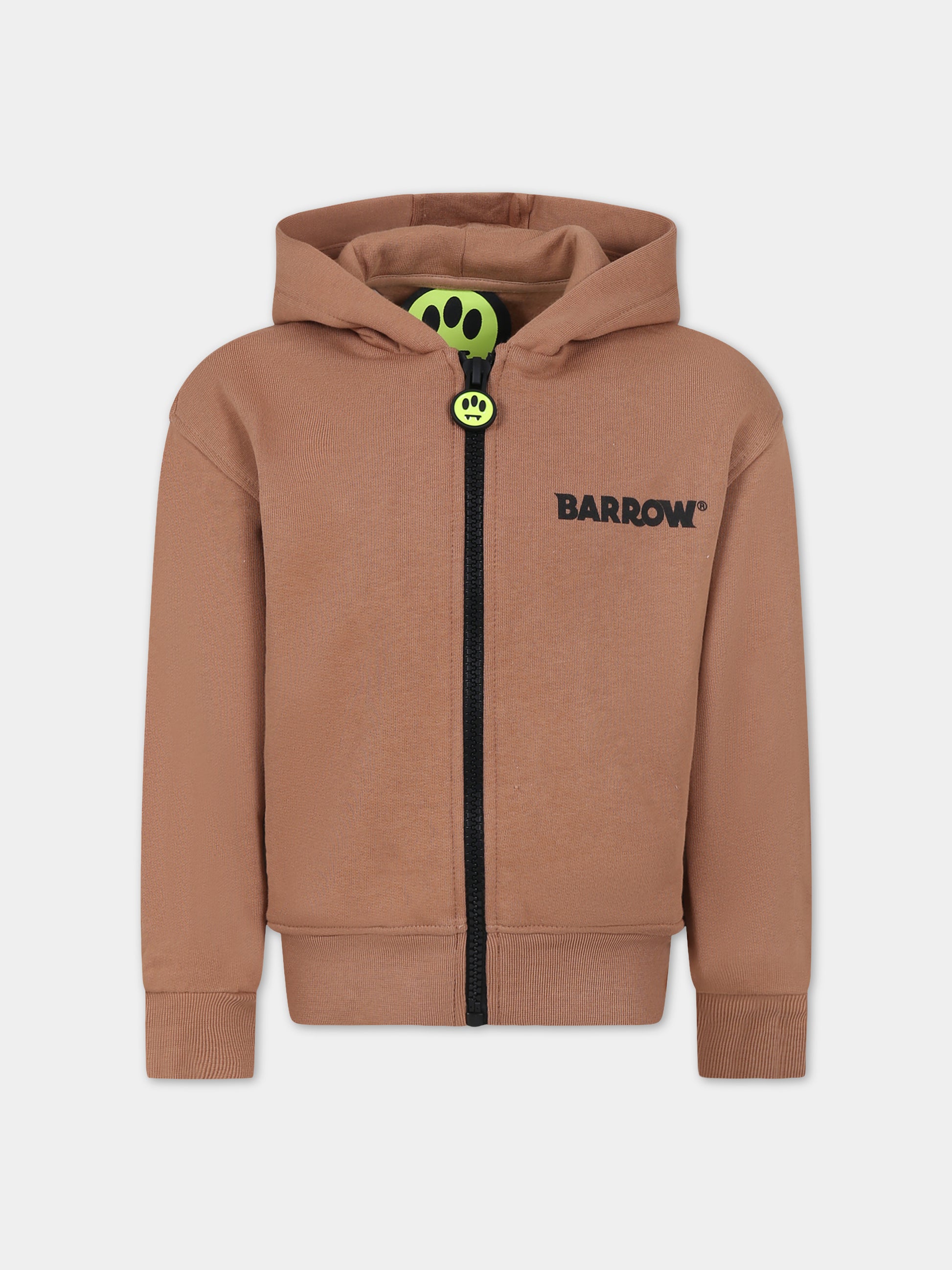 Felpa beige per bambini con logo e smile,Barrow,F3BKJUZH092 924