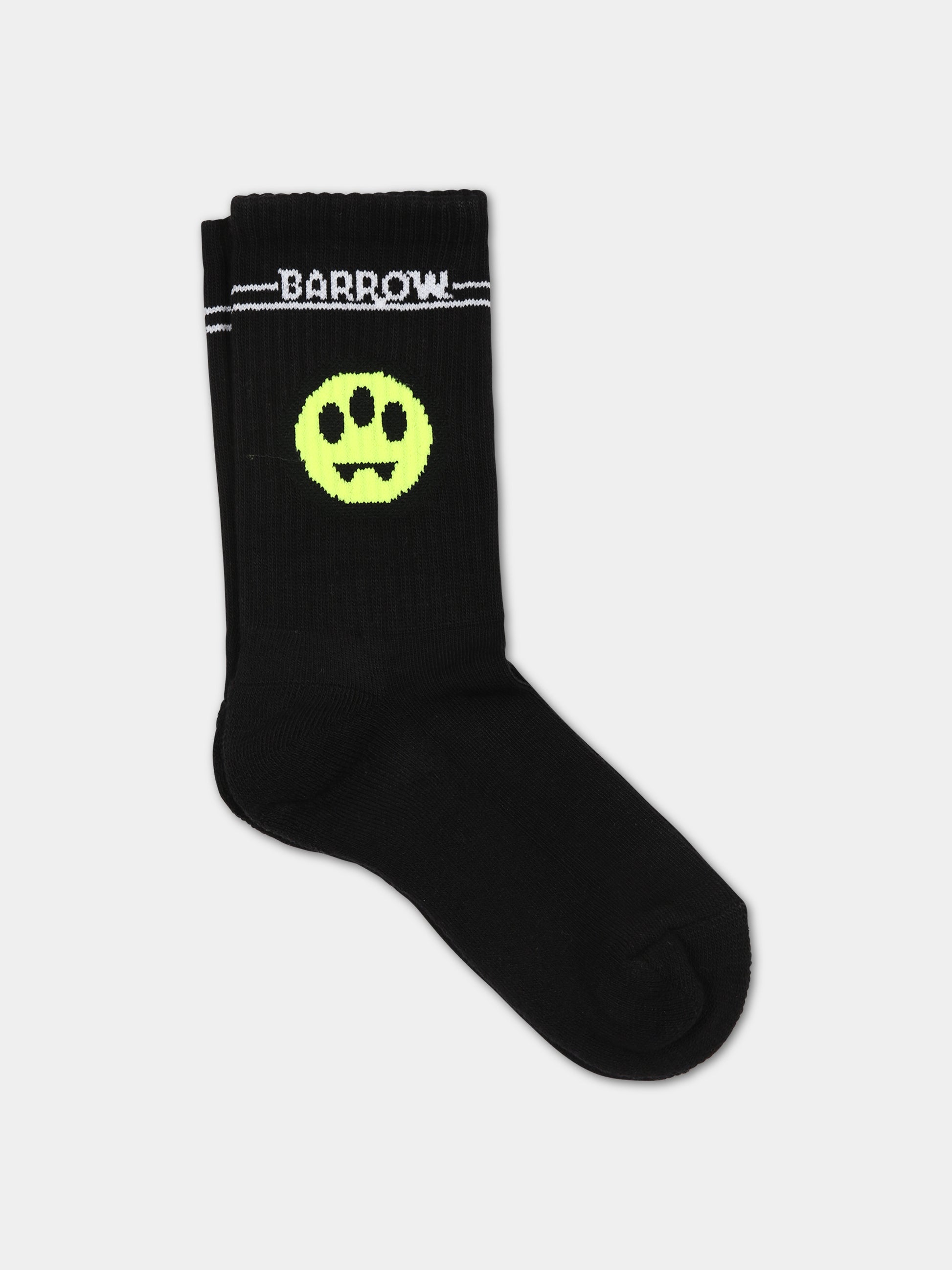 Calze nere per bambini con logo e smile,Barrow,F3BKJUSO091 110