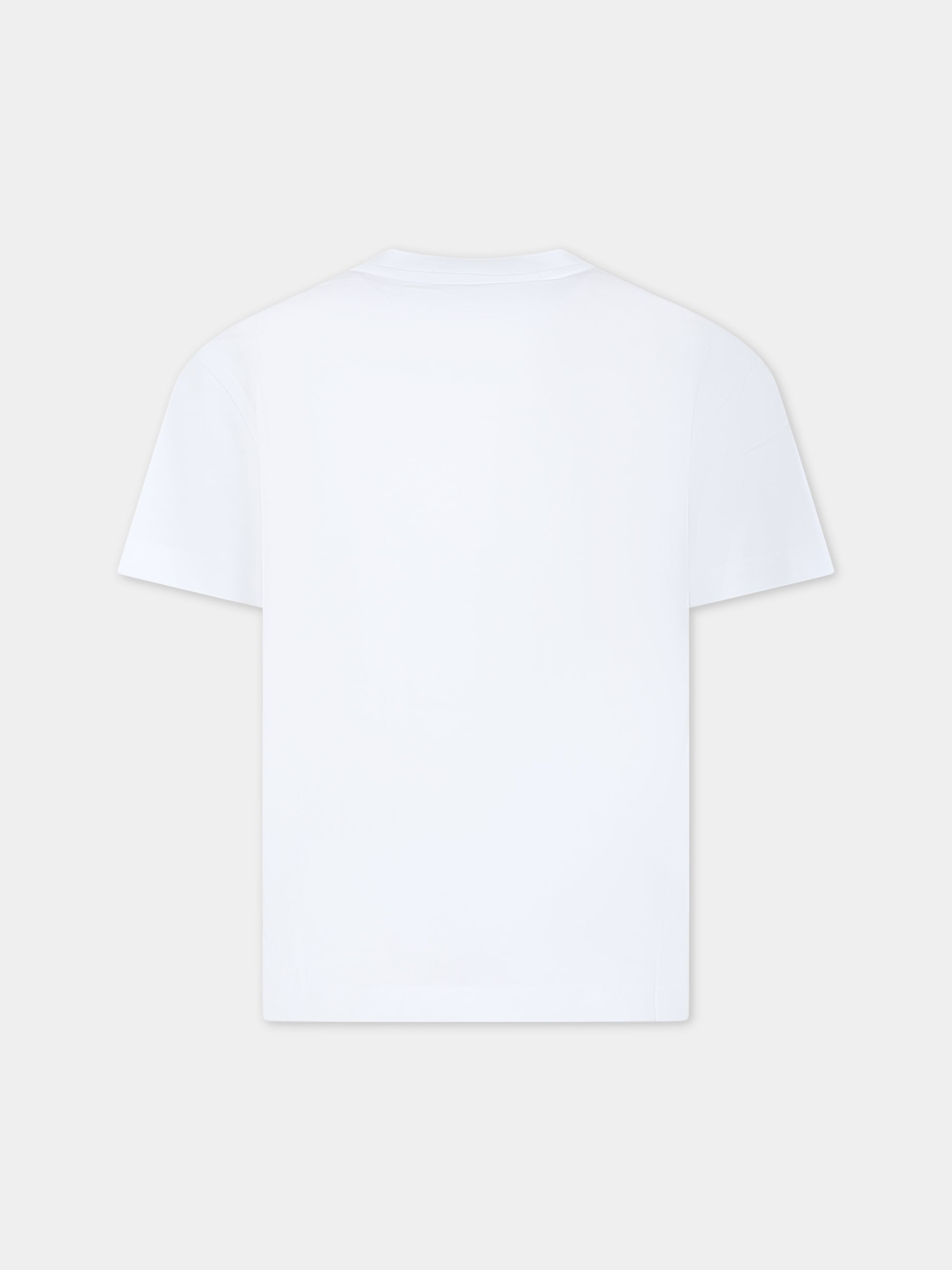 T-shirt bianca per bambini con logo,Msgm Kids,F3MSJUTH011 001
