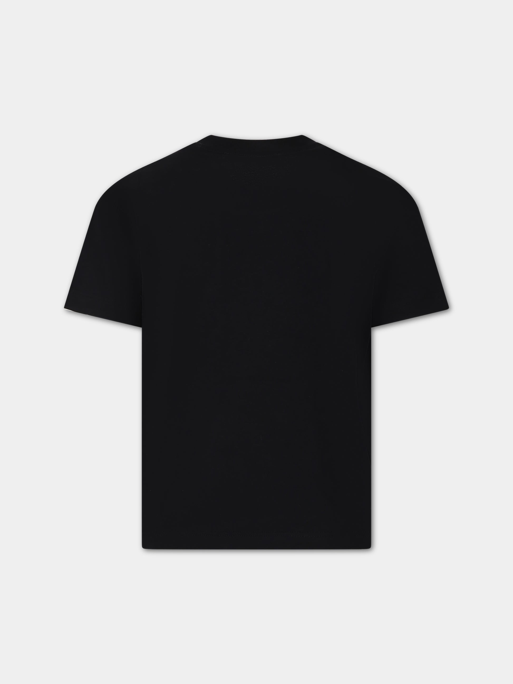T-shirt nera per bambini con logo,Msgm Kids,F3MSJUTH005 110