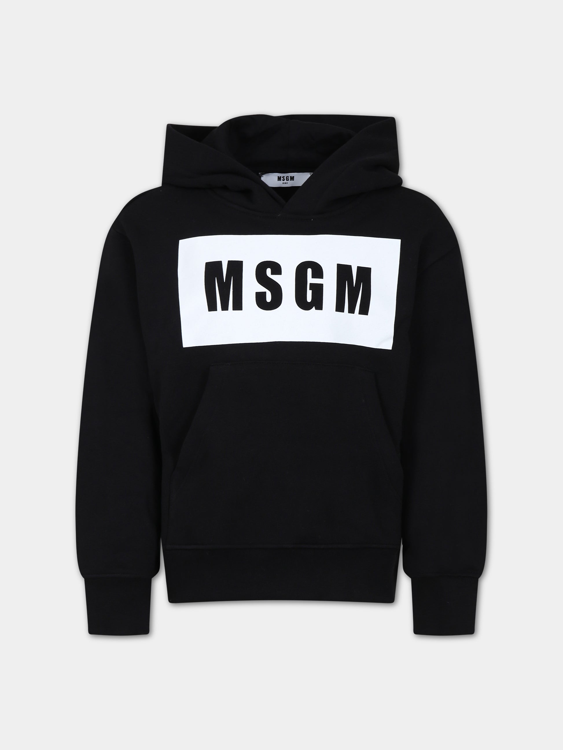 Felpa nera per bambini con logo,Msgm Kids,F3MSJUHS018 110