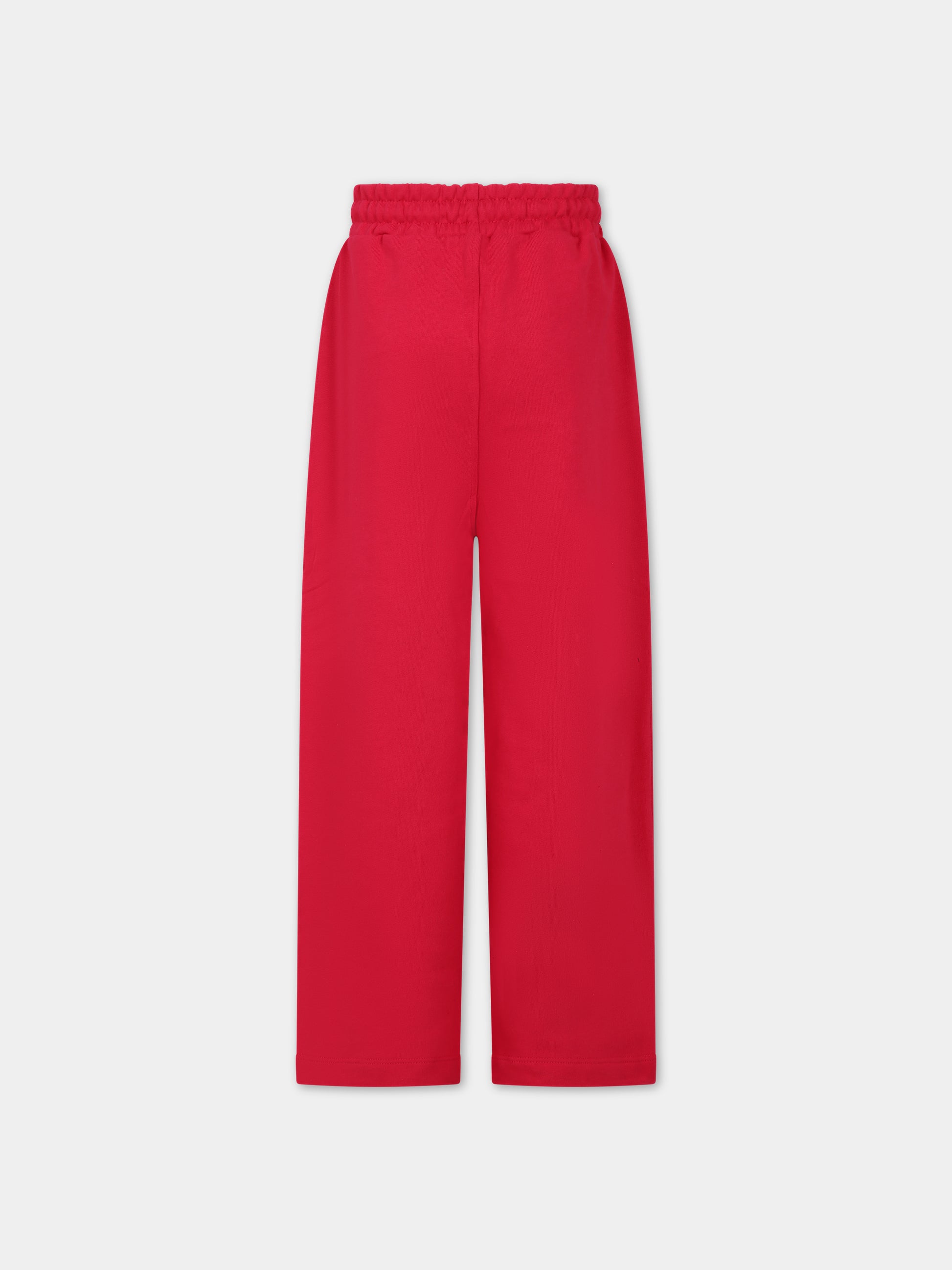 Pantaloni fucsia per bambina con logo,Msgm Kids,F3MSJGFP028 044