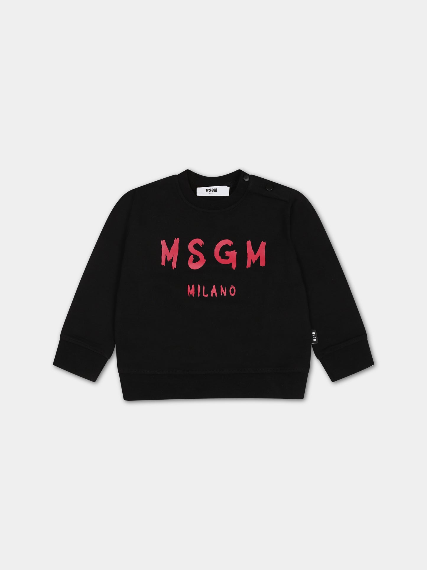 Felpa nera per neonata con logo,Msgm Kids,F3MSUNSW041 110/02