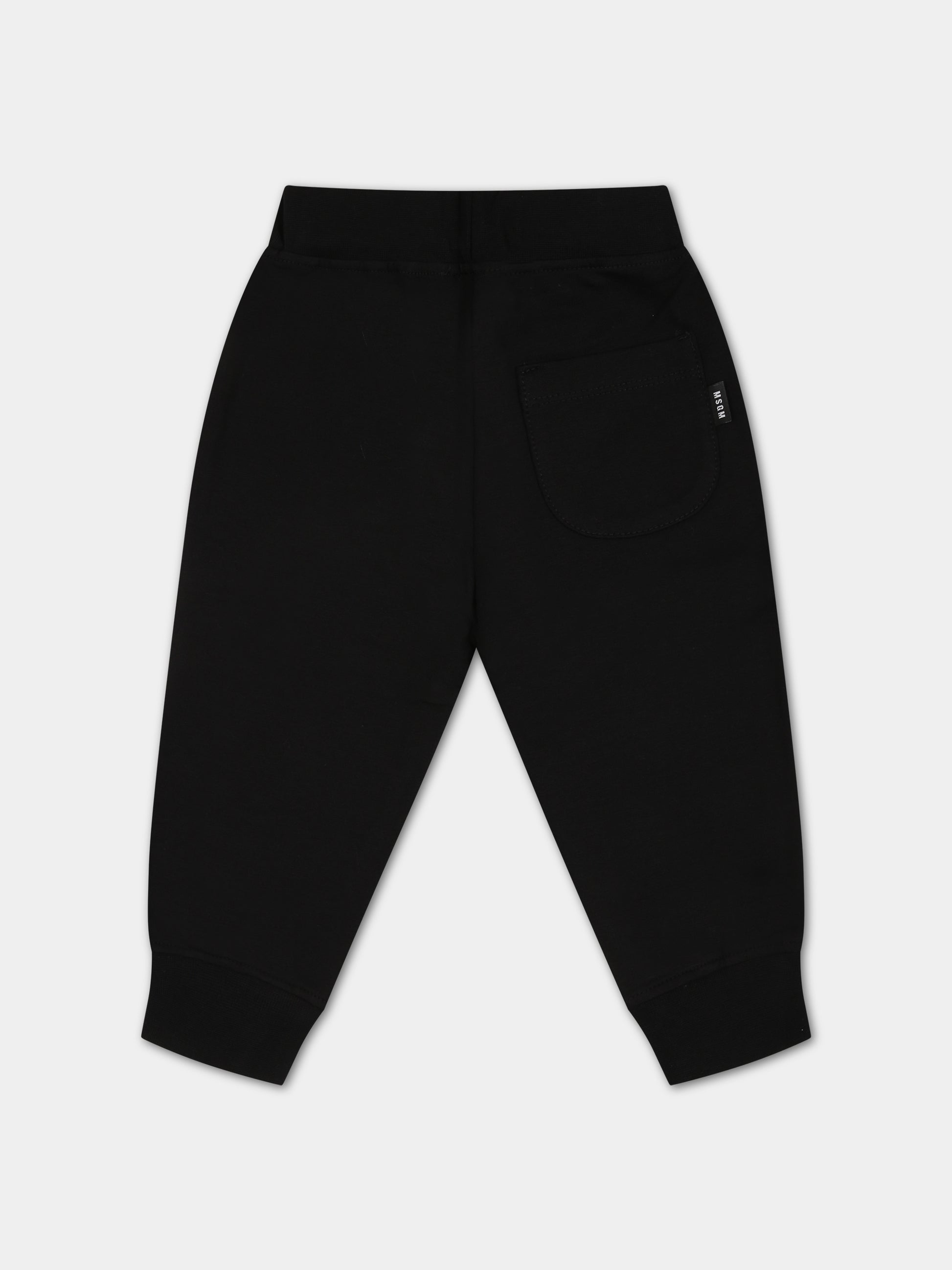 Pantaloni neri per neonati con logo,Msgm Kids,F3MSUNFP042 110