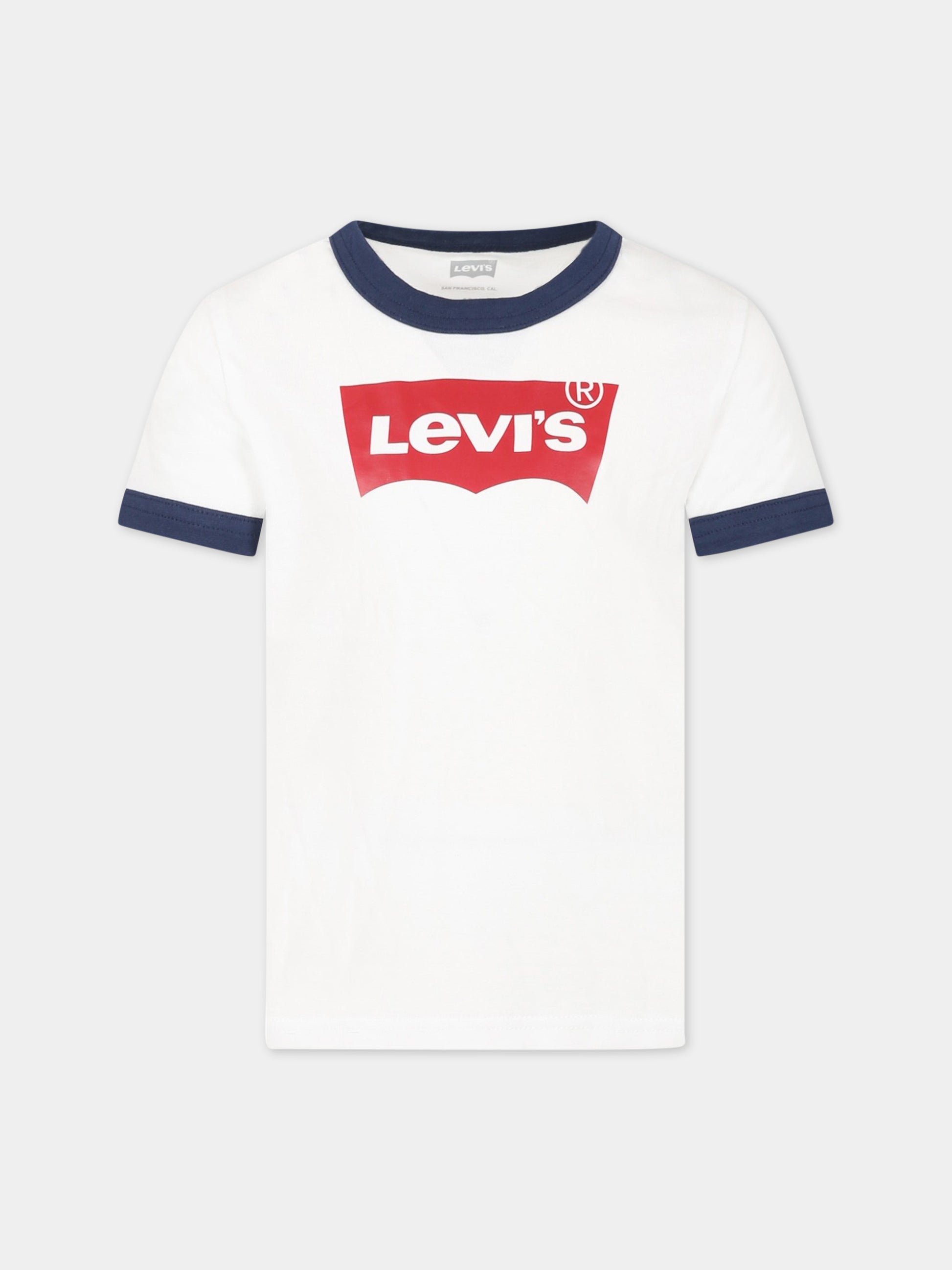 T-shirt bianca per bambina con logo,Levi's Kids,8EA073 001