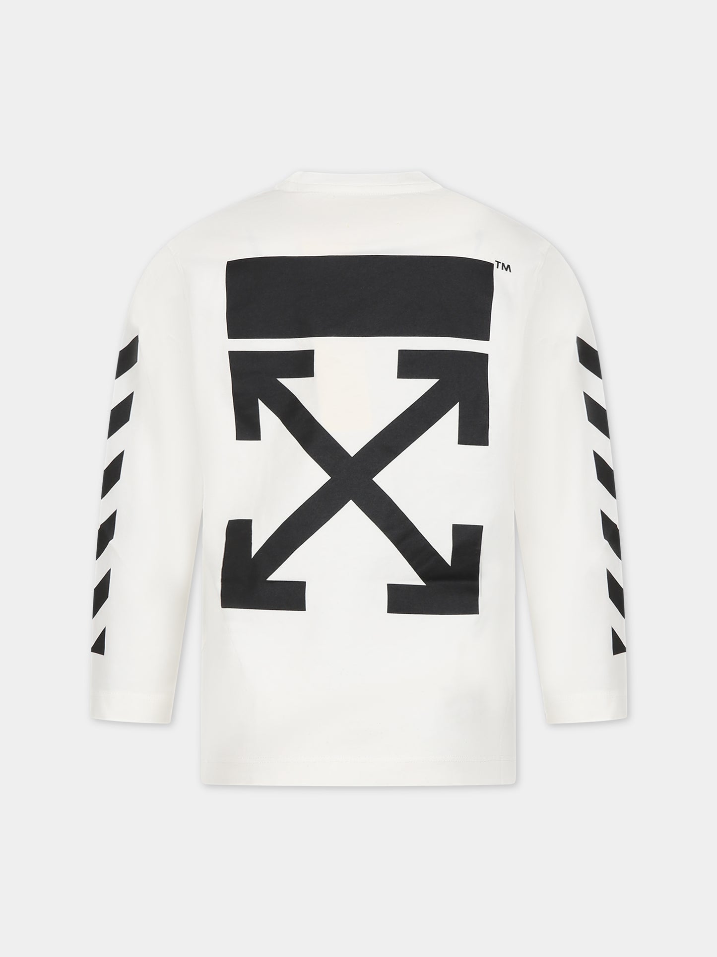T-shirt bianca per bambini con logo,Off White,OBAB001F23JER0010110