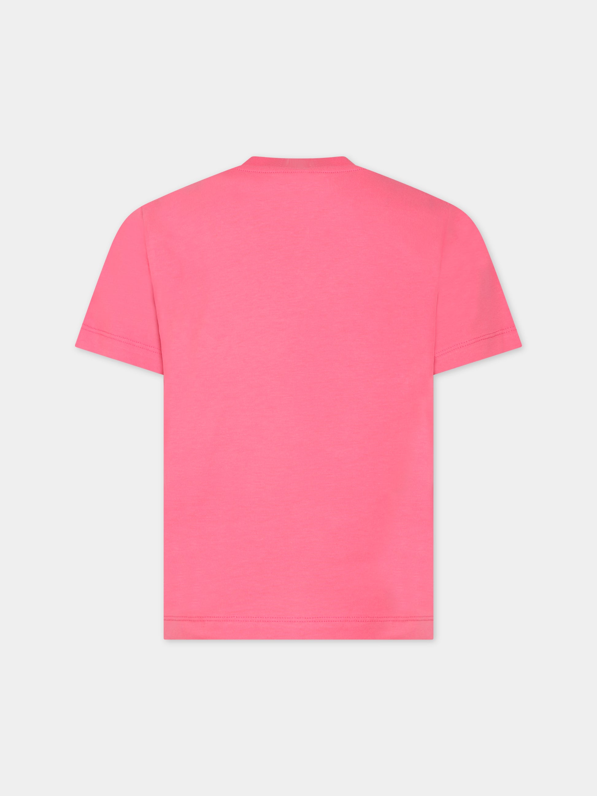 T-shirt fucsia per bambina con logo,Off White,OGAA001F23JER0033201