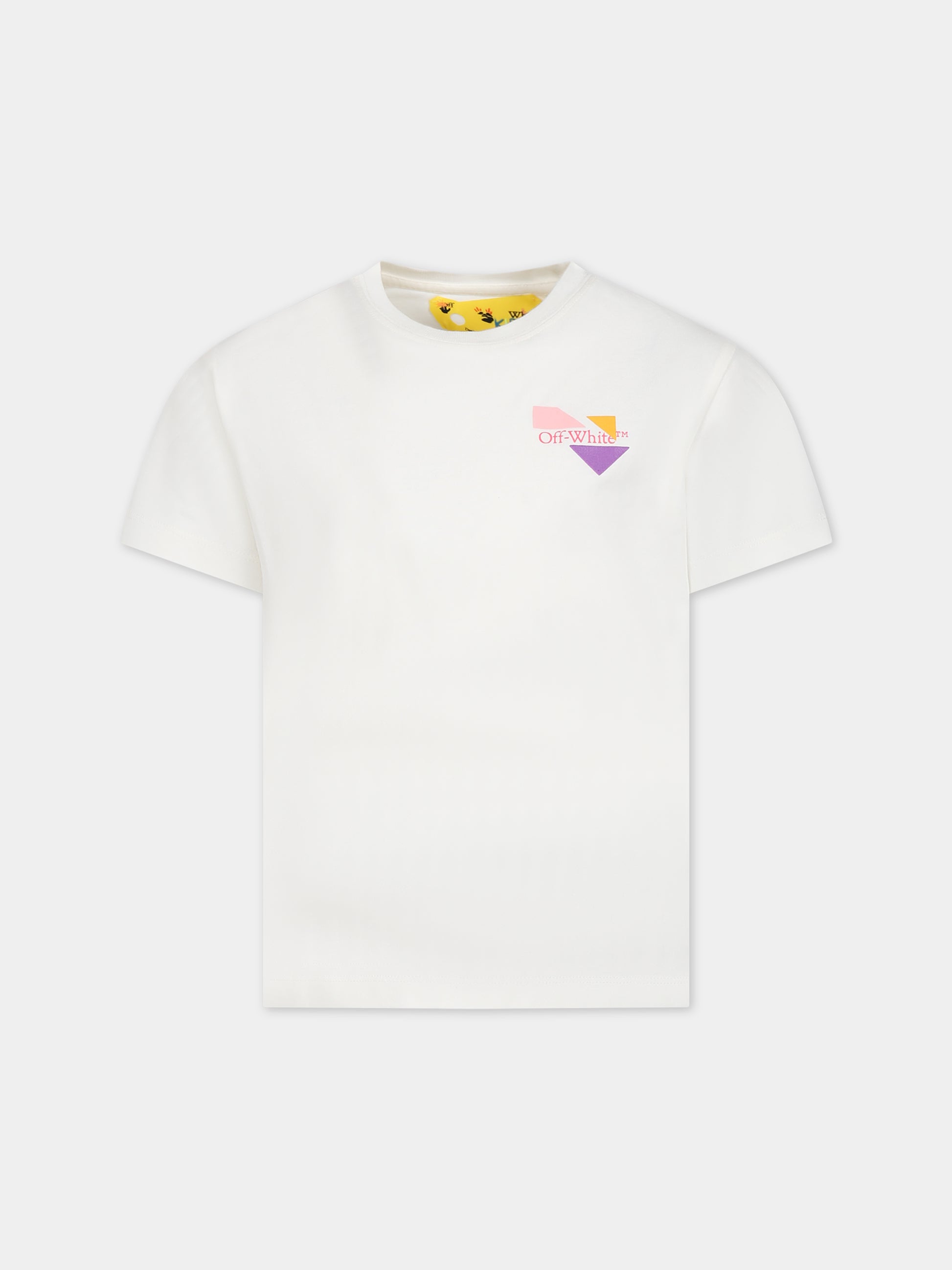 T-shirt bianca per bambina con logo,Off White,OGAA001F23JER0100132