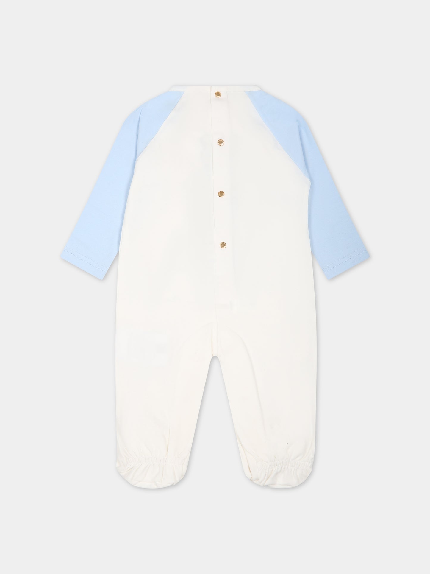 Tutina bianca per neonato con Teddy Bear e logo,Versace,1000137 1A08089 6WA60