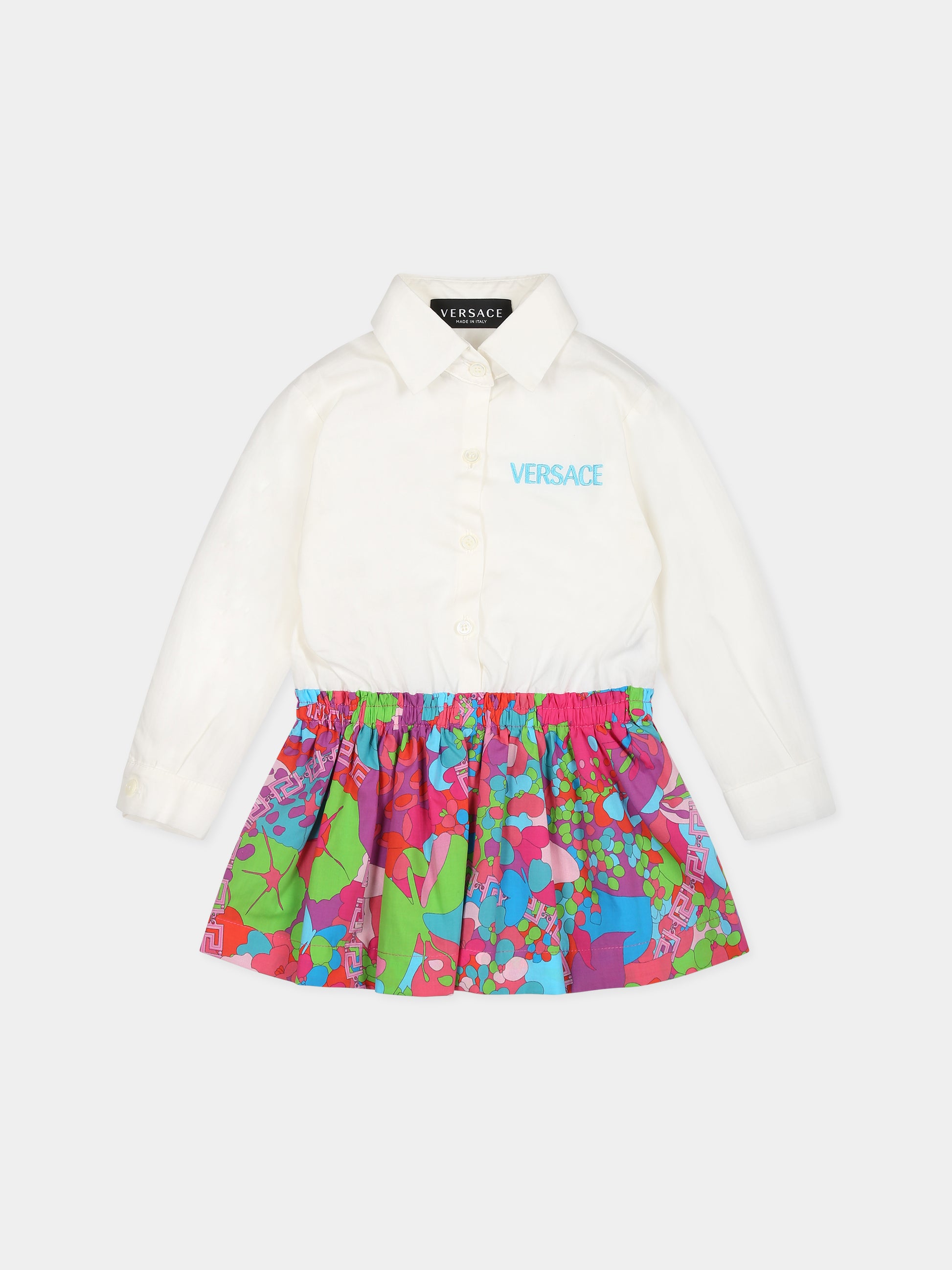 Vestito bianco per neonata co stampa,Versace,1011434 1A08456 6W080