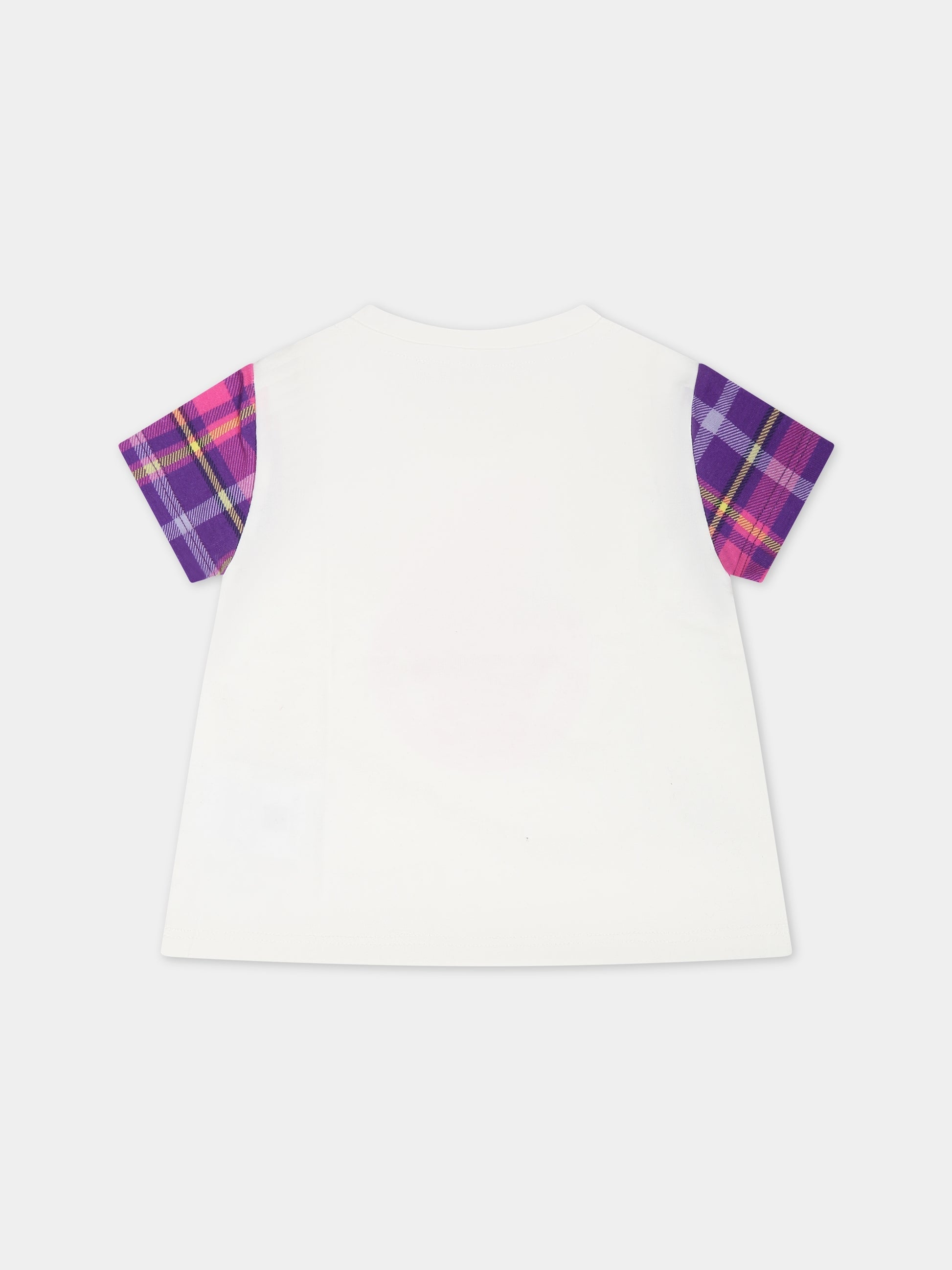 T-shirt bianca per neonata con Medusa e logo,Versace,1000152 1A08432 6WB00