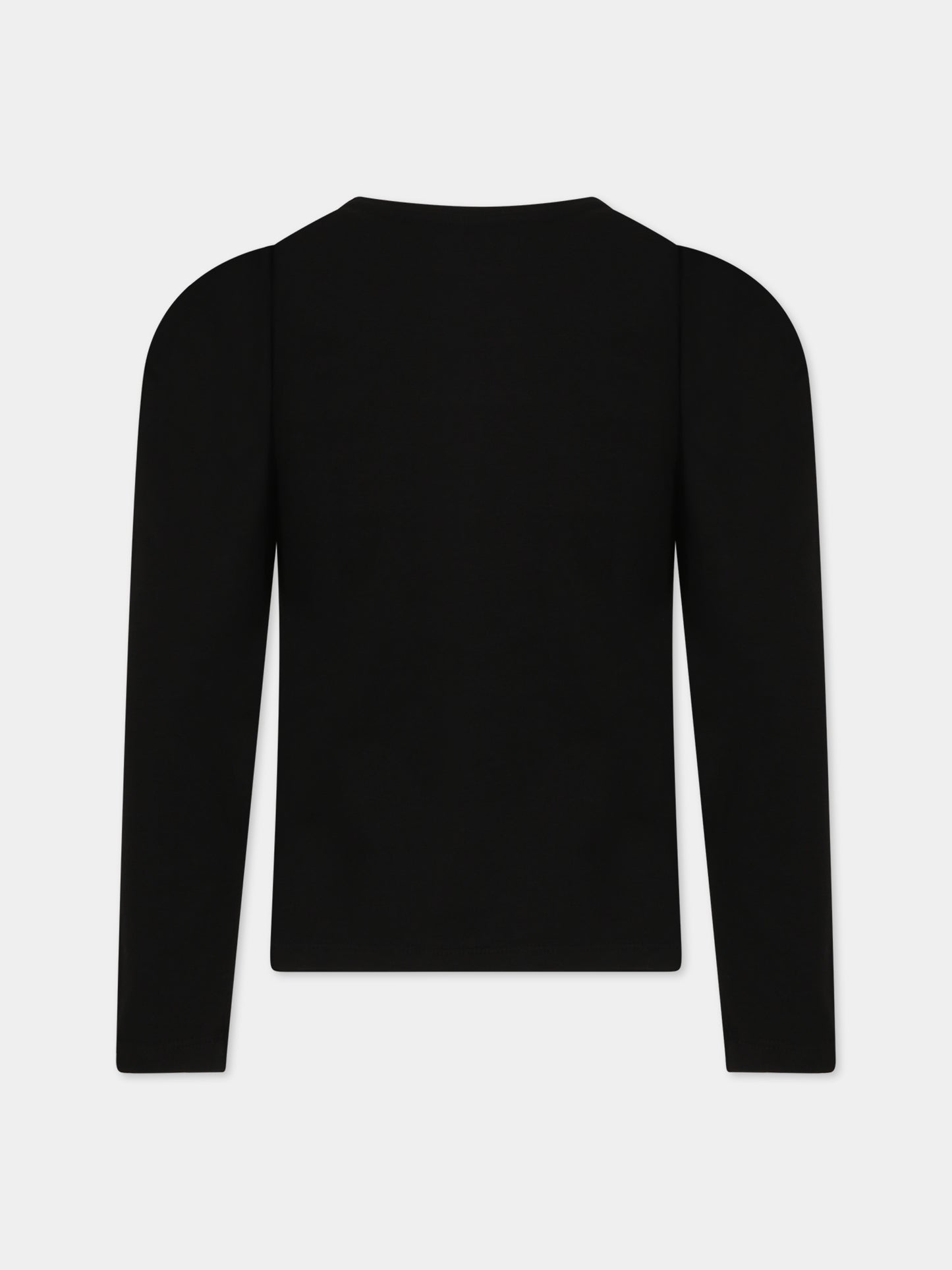 T-shirt nera per bambina con logo,Blumarine Baby,IF3093 22222