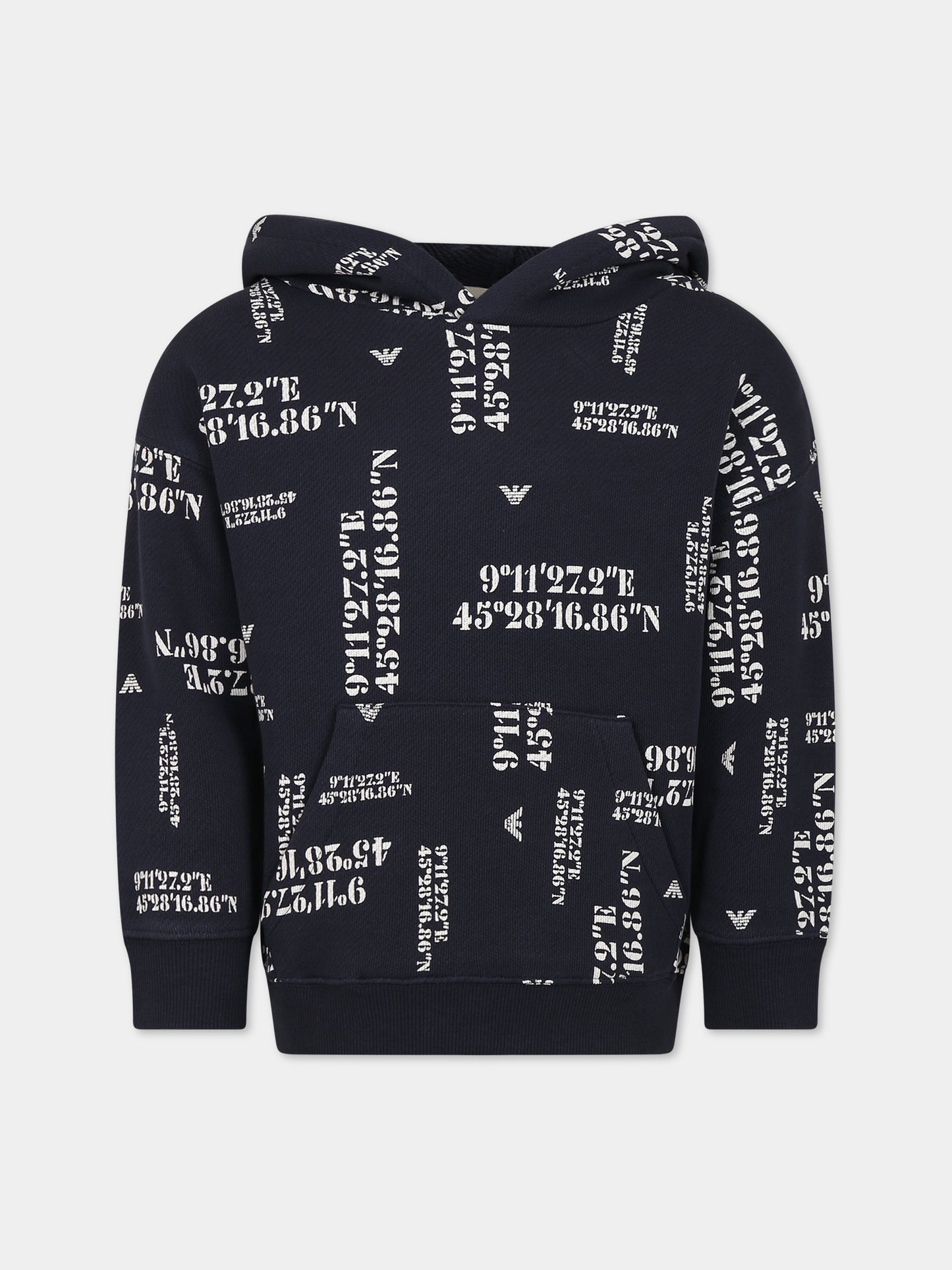 Felpa blu per bambino con aquilotto,Armani Junior,6R4MFX 2JGCZ F9L1