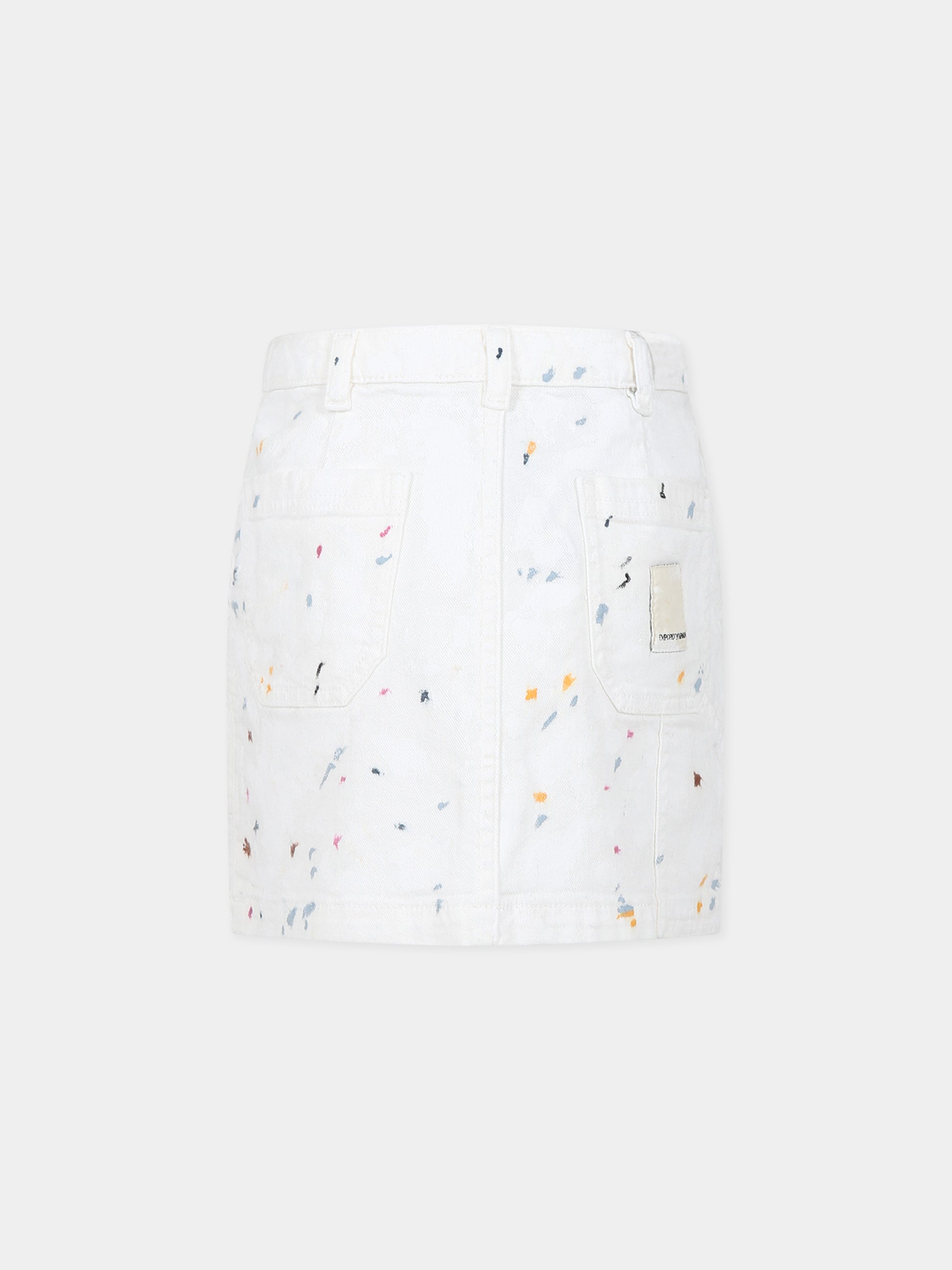 Gonna bianca per bambina con logo,Armani Junior,6R3NA2 3N5MZ 01I2