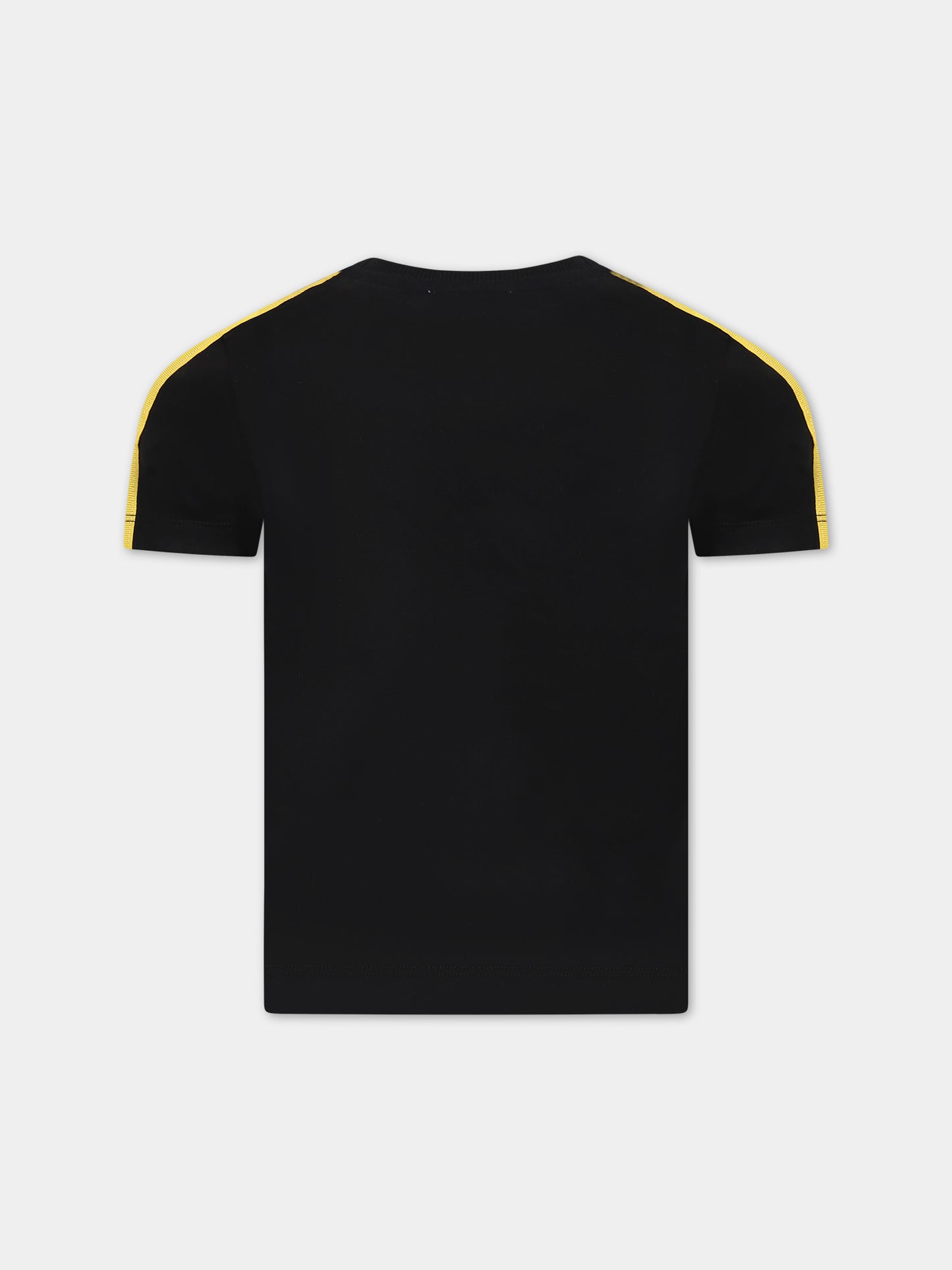 T-shirt nera per bambino con logo,Moschino Kids,HUM03Z LAA01 60100