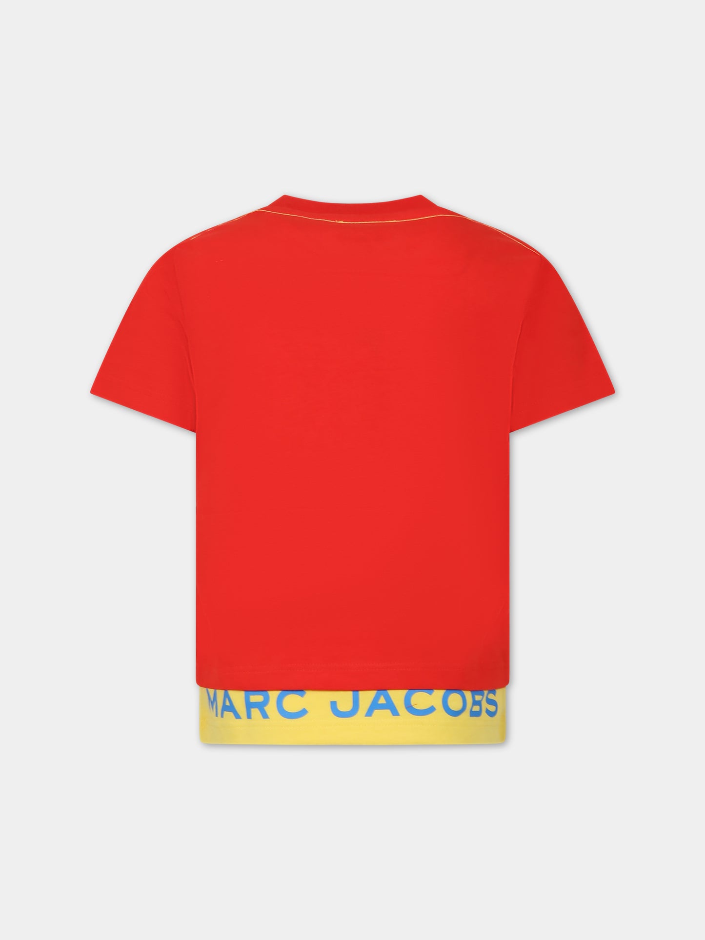 T-shirt rossa per bambino con logo,Little Marc Jacobs,W25601 ROSSO