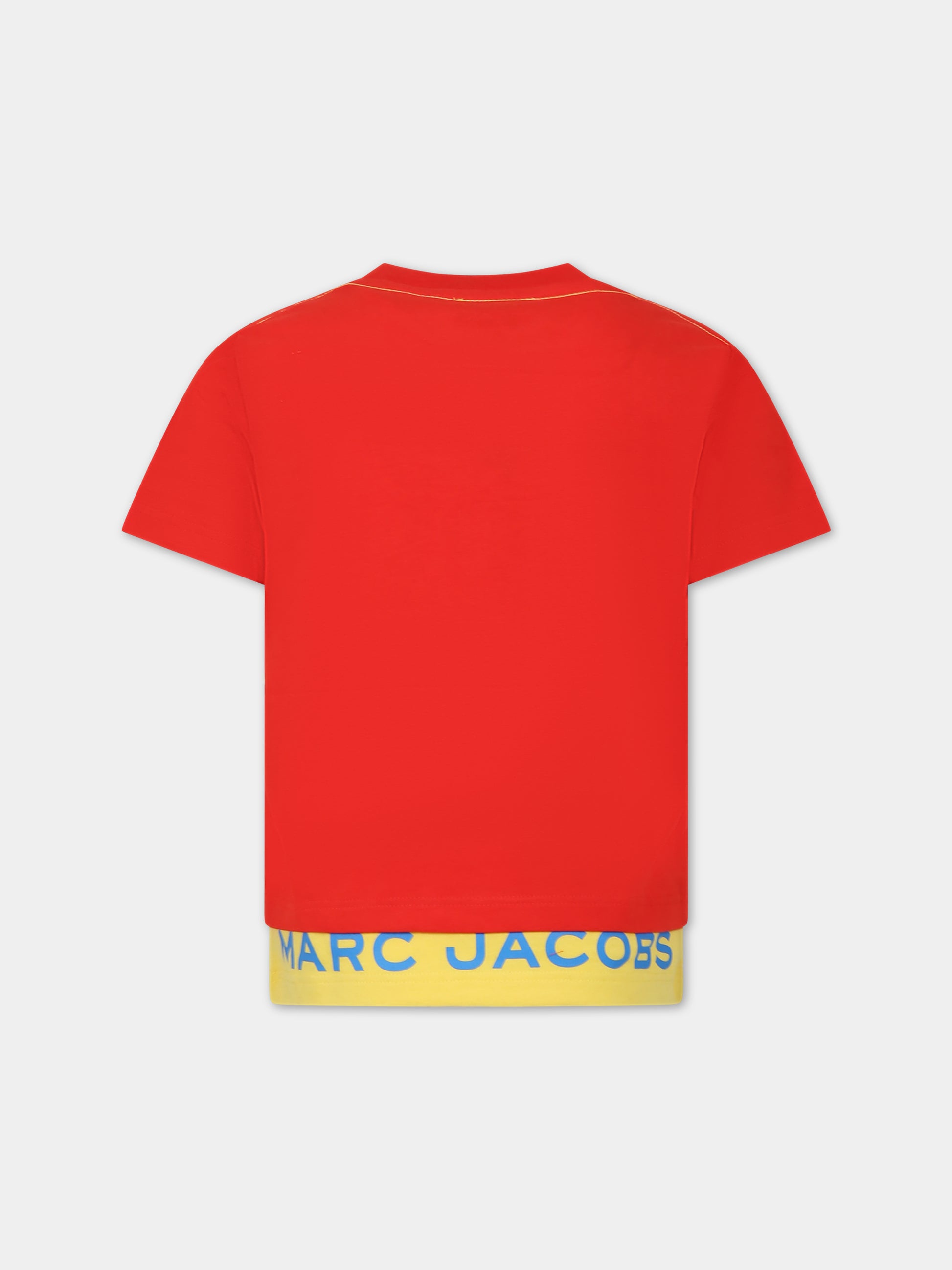 T-shirt rossa per bambino con logo,Little Marc Jacobs,W25601 ROSSO