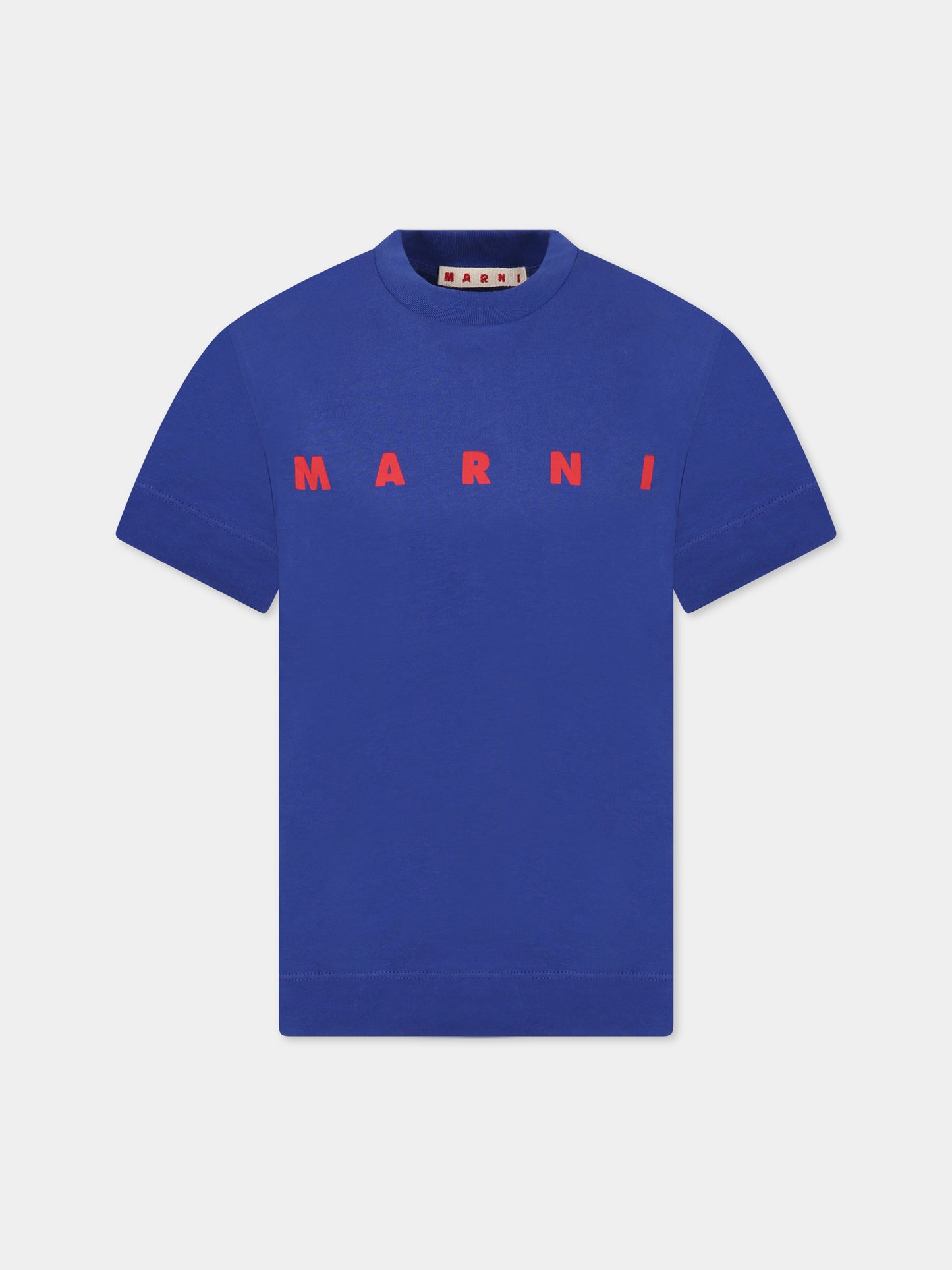 T-shirt blu per bambini con logo,Marni Kids,M002MV M00HZ 0M833
