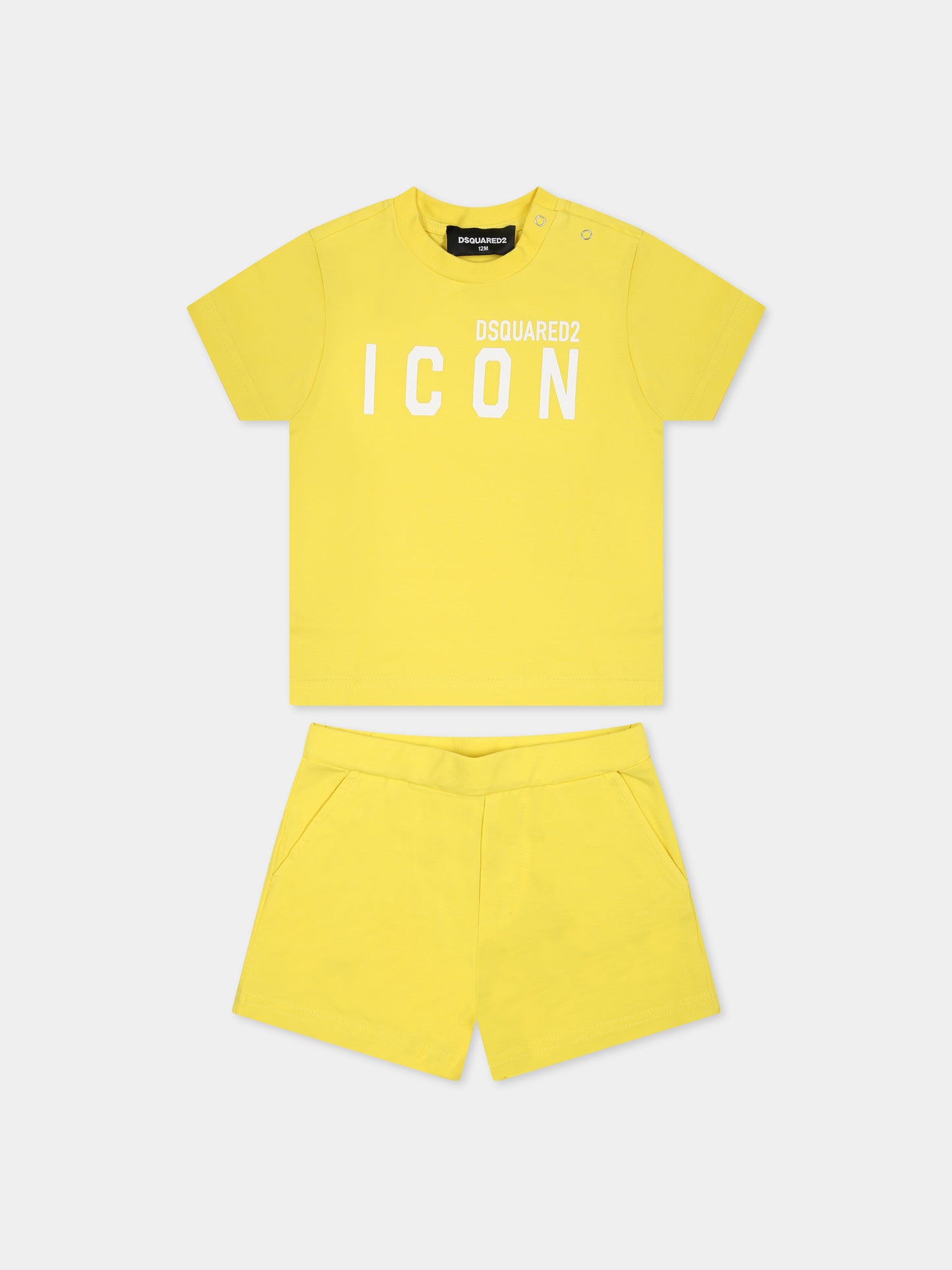 Completo giallo per neonato con logo,Dsquared2,DQ1038 D008J DQ205