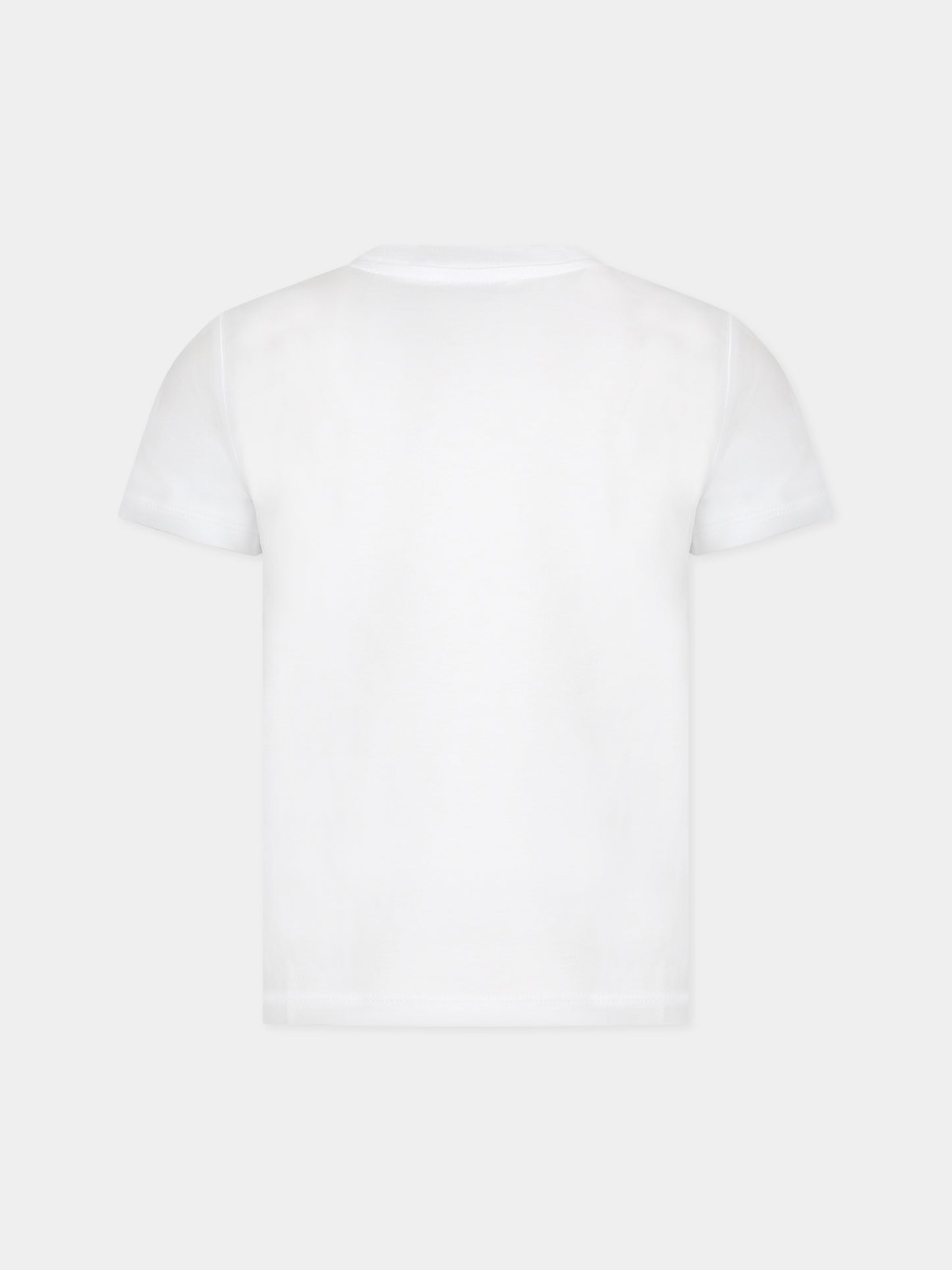 T-shirt bianca per bambino con Kotora e logo,Kenzo Kids,K25802 10B