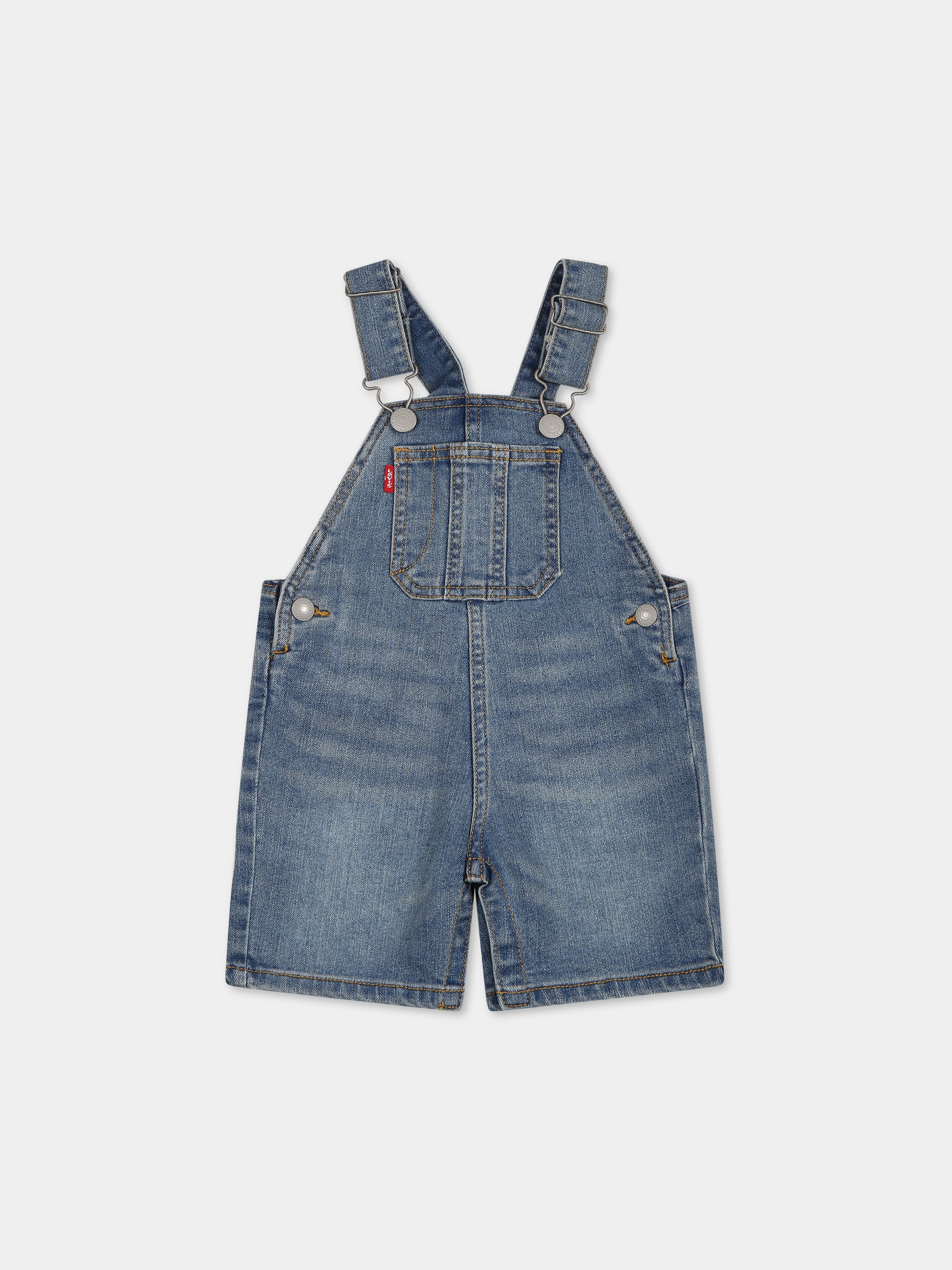 Salopette blu per neonati con logo,Levi's Kids,6EE584 L5D