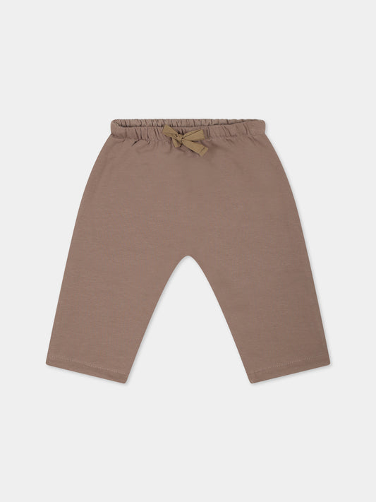 Pantaloni beige per neonati con logo,Arlu Kidswear,PANTALONE DOUBLE