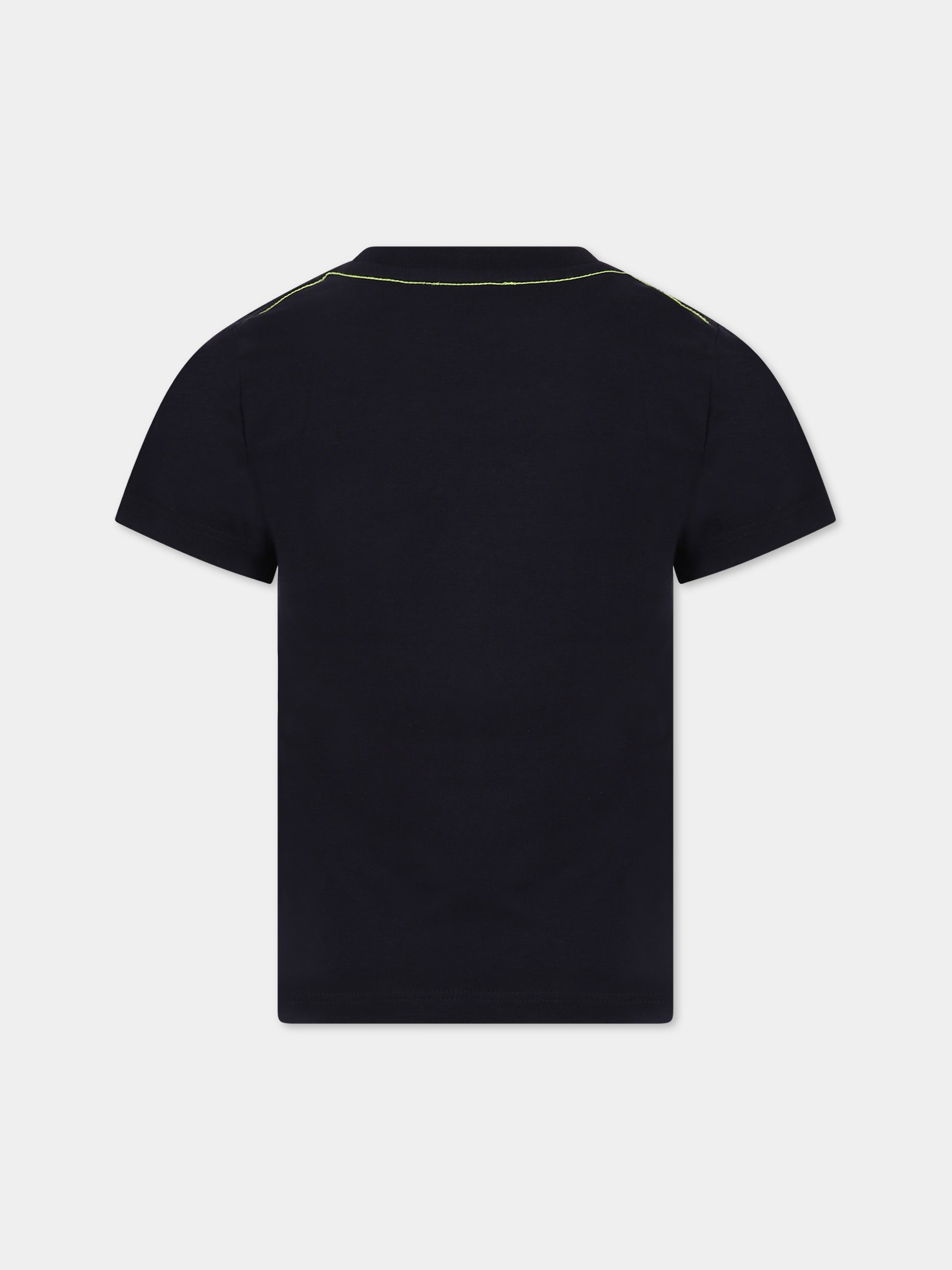 T-shirt blu per bambino con stampa logo,Little Marc Jacobs,W25581 84E