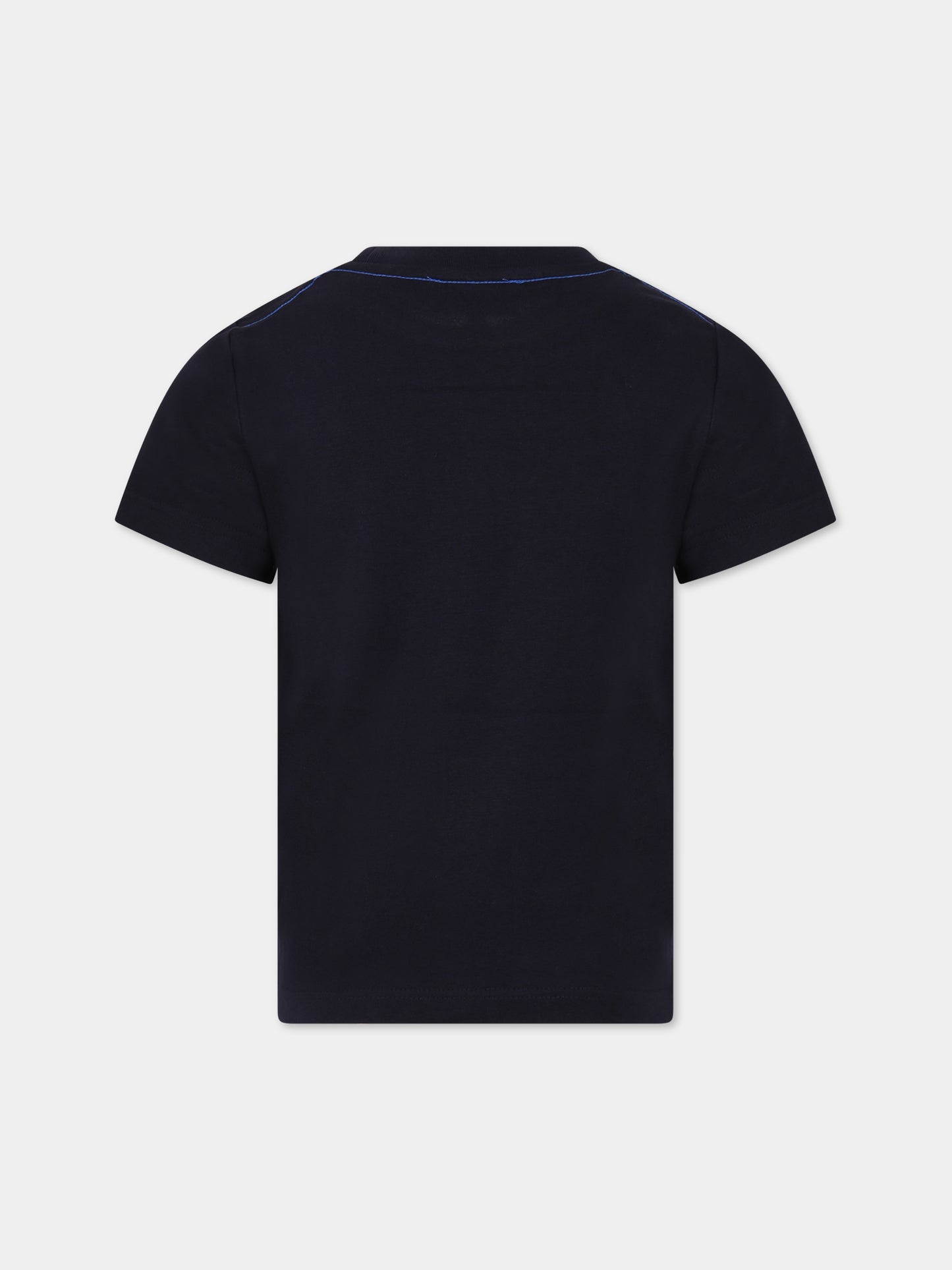 T-shirt blu per bambino con stampa logo,Little Marc Jacobs,W25593 84E