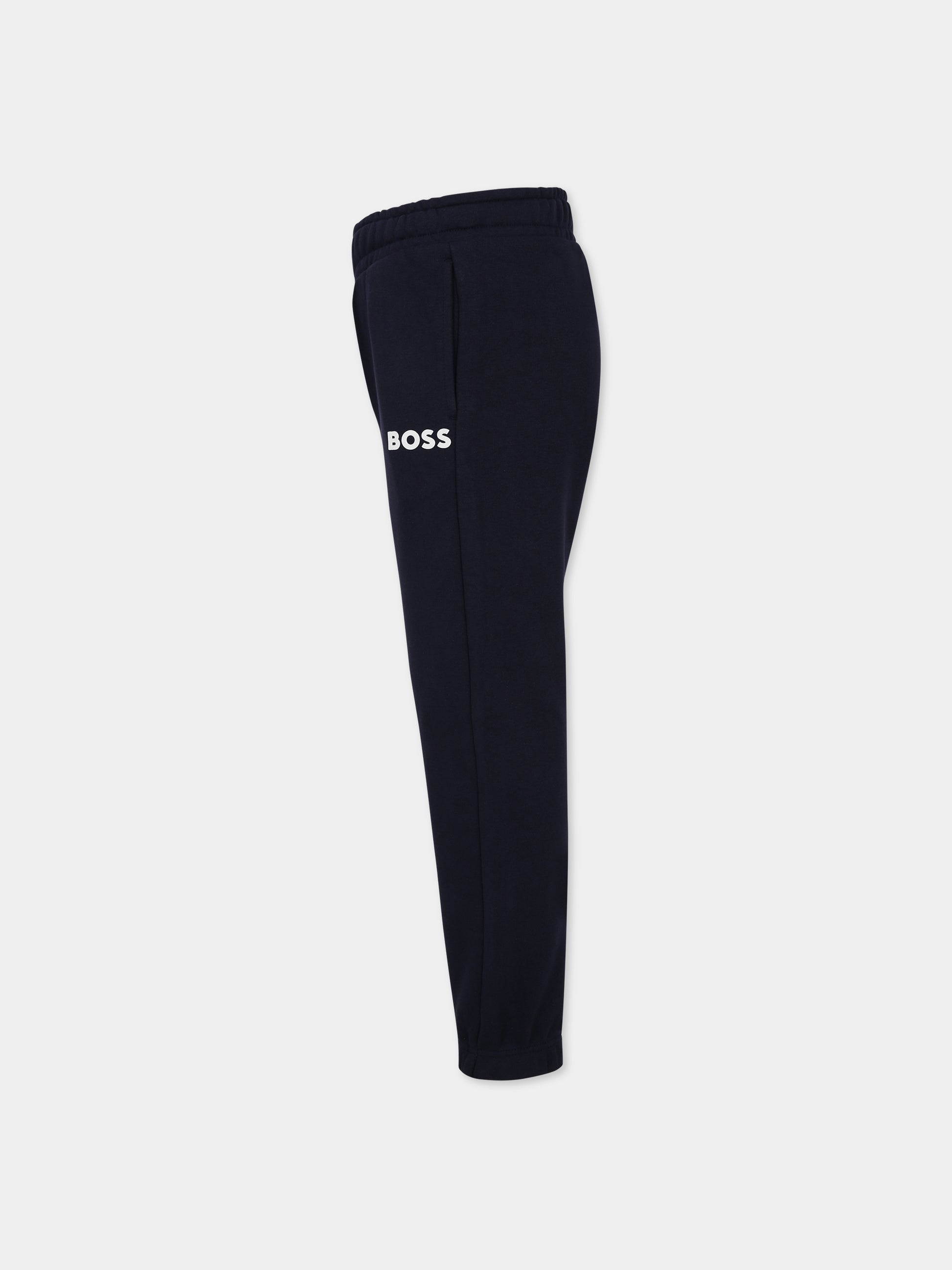 Pantaloni blu per bambino con logo,Boss,J24829 849